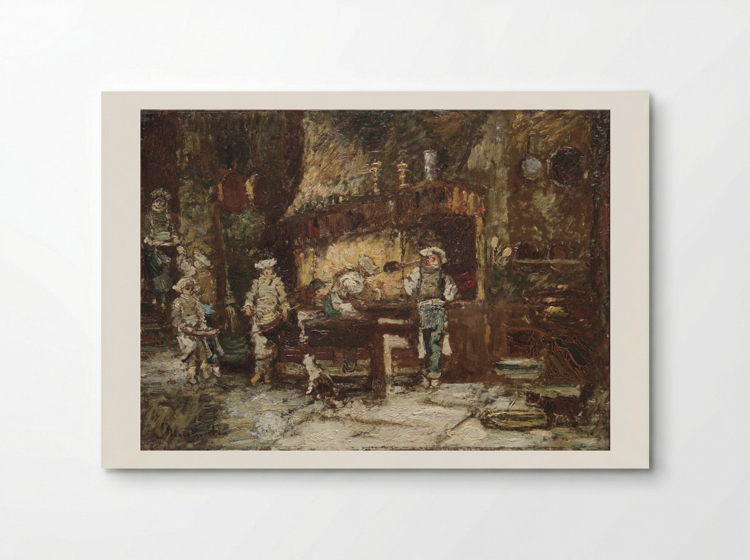 The Kitchen of the Rôtisserie des Deux Paons - Adolphe Monticelli - Poster