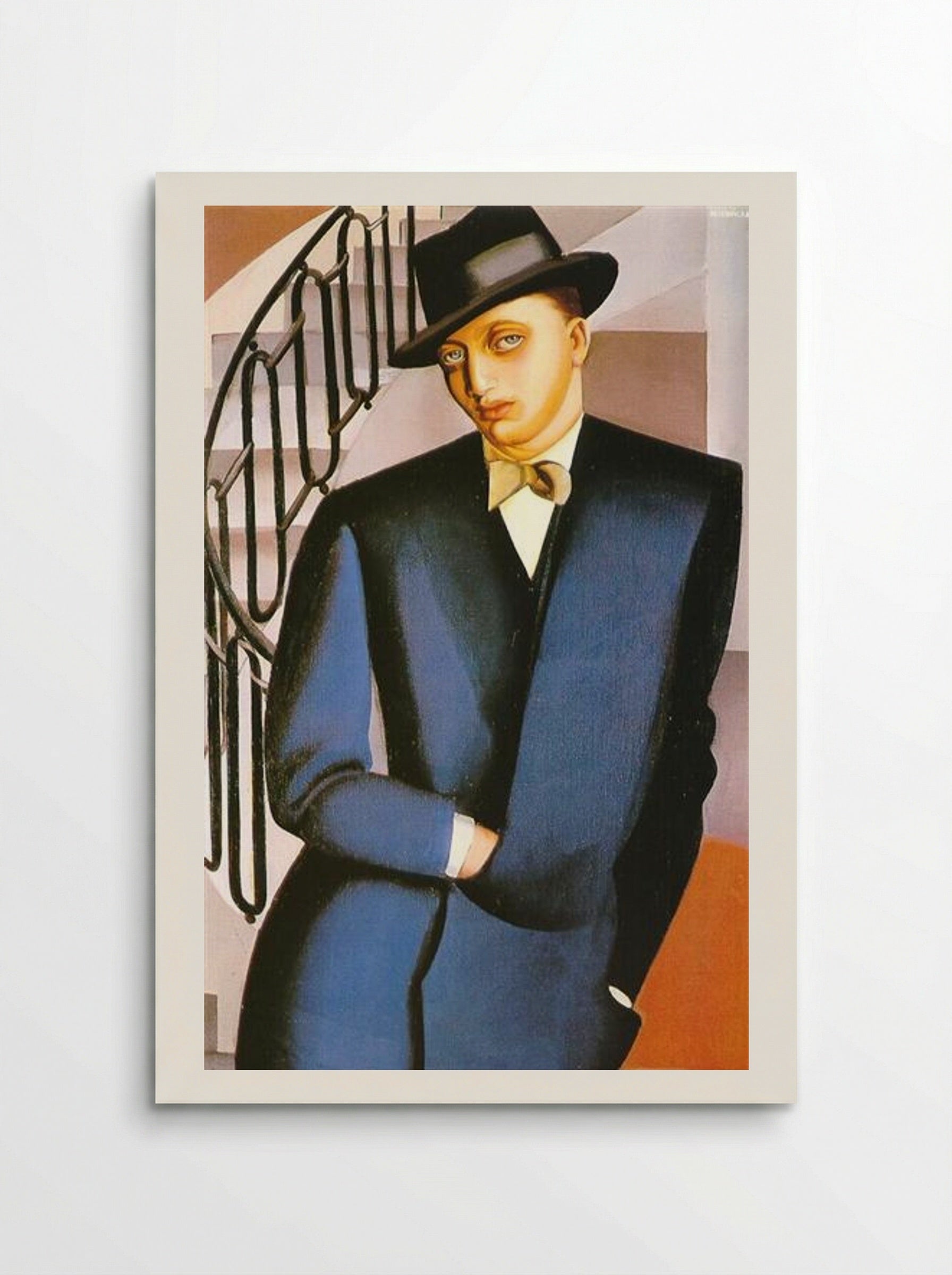 The Marquis D'Afflitto on a Staircase - Tamara de Lempicka - Poster