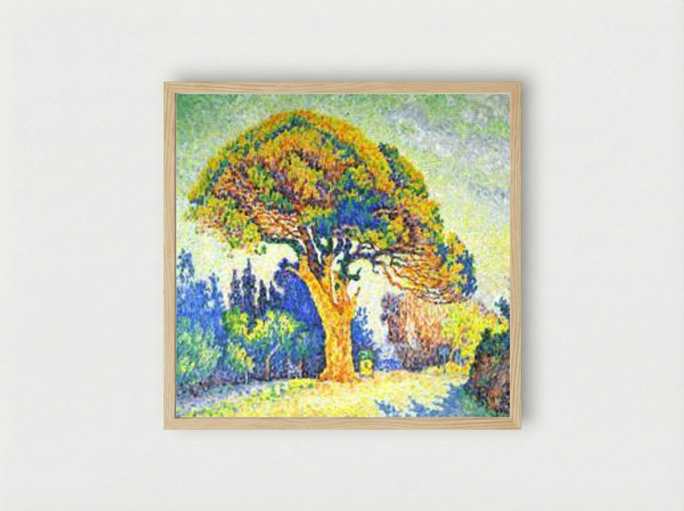 The Pine Tree at St. Tropez - Paul Signac - Framed Print Wood