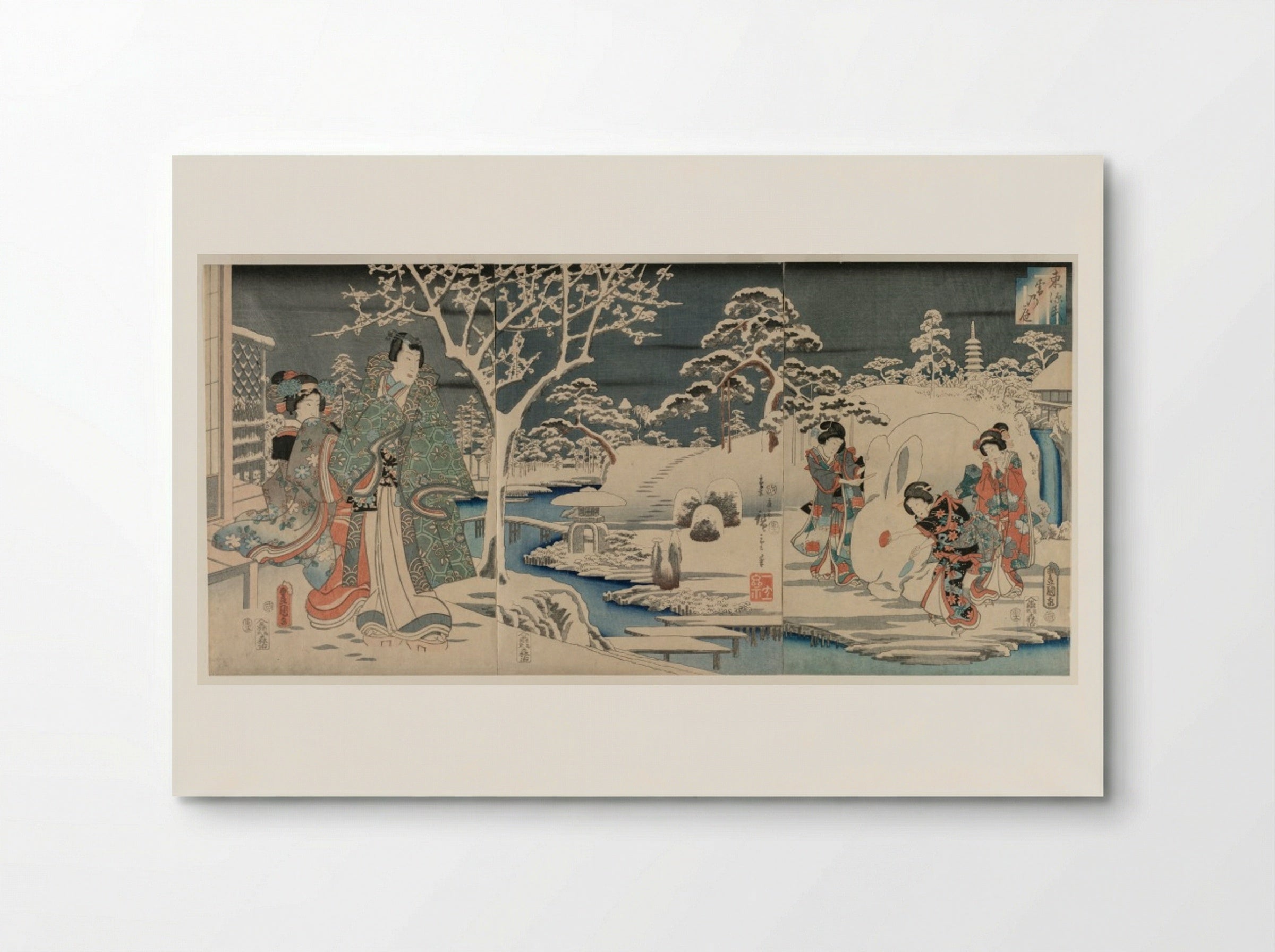 The Snowy Garden - Utagawa Hiroshige - Poster