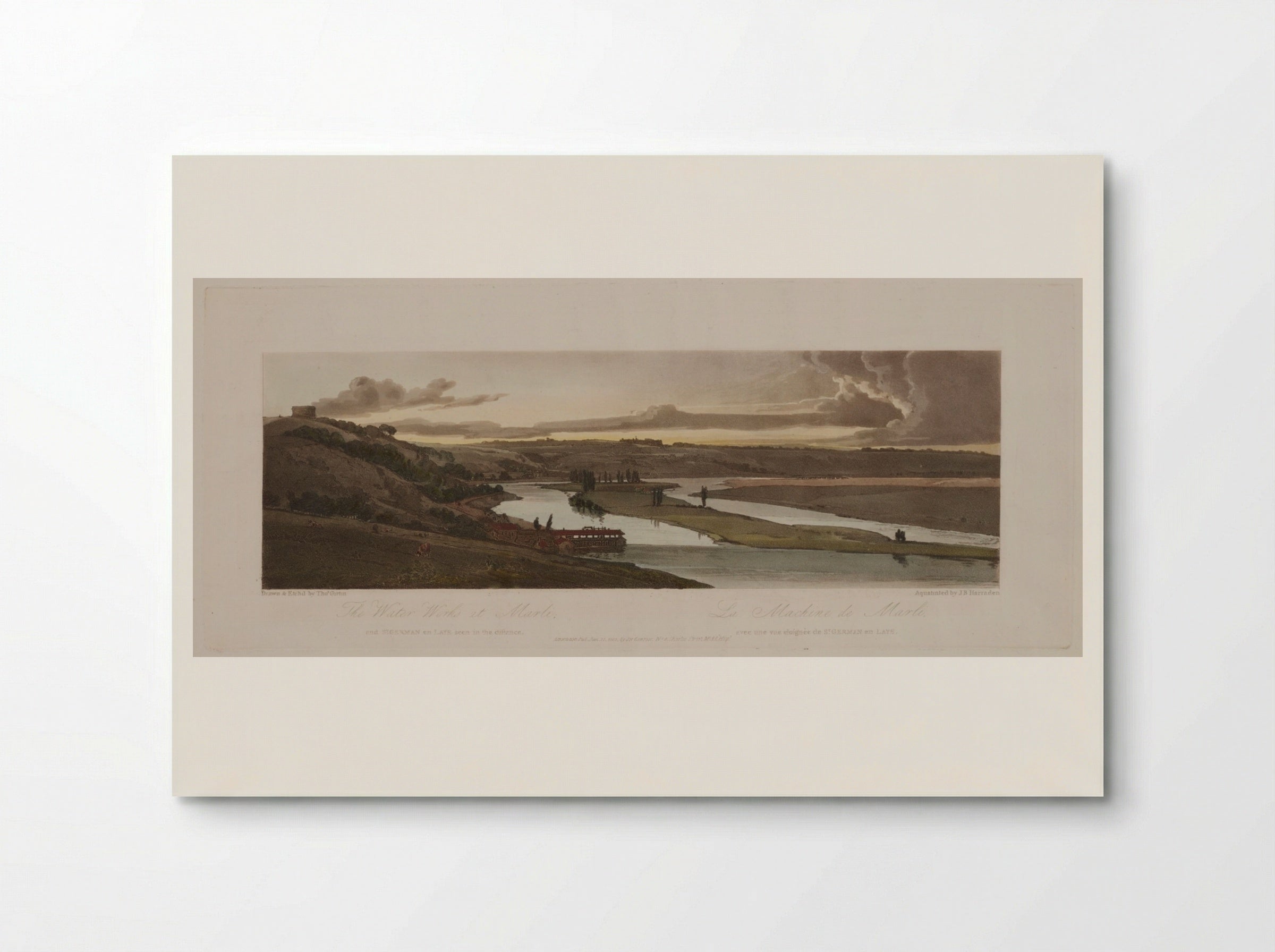 The Water Works at Marli, and St. Germain en Laye seen in the distance - Thomas Girtin - Poster