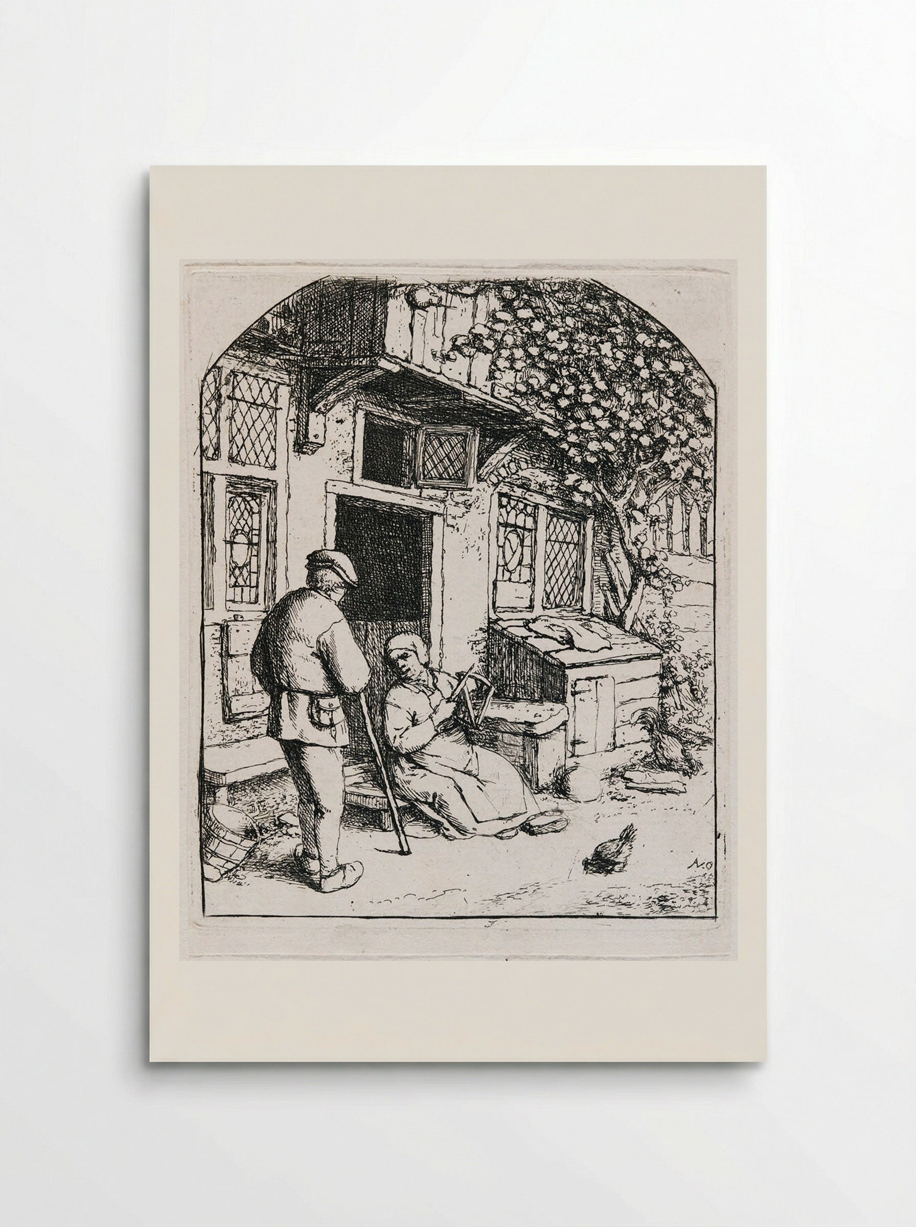 The Woman Winding upon a Reel - Adriaen van Ostade - Poster
