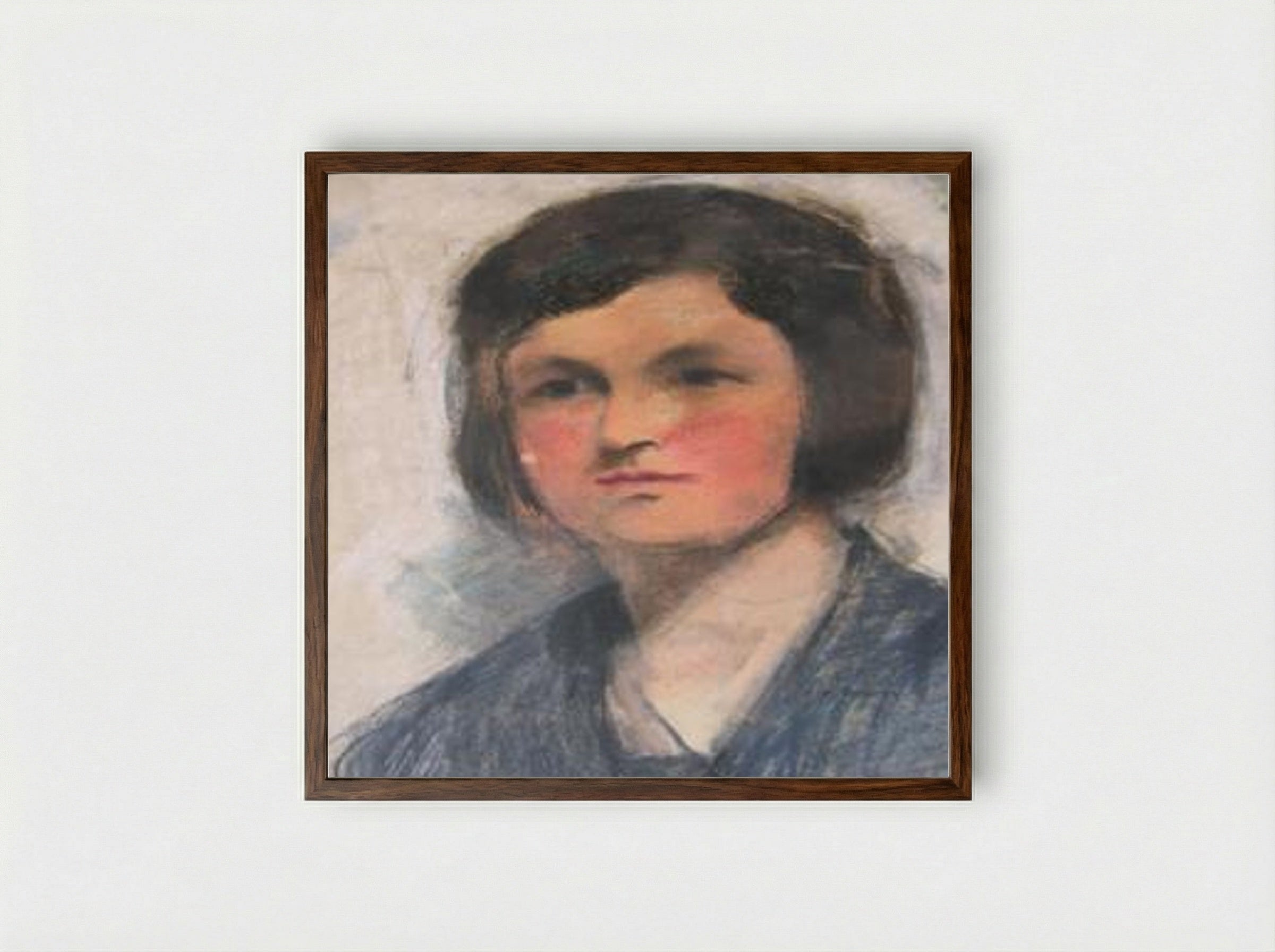 Untitled (Portrait of a Young Woman) - Han van Meegeren - Framed Print Dark Wood