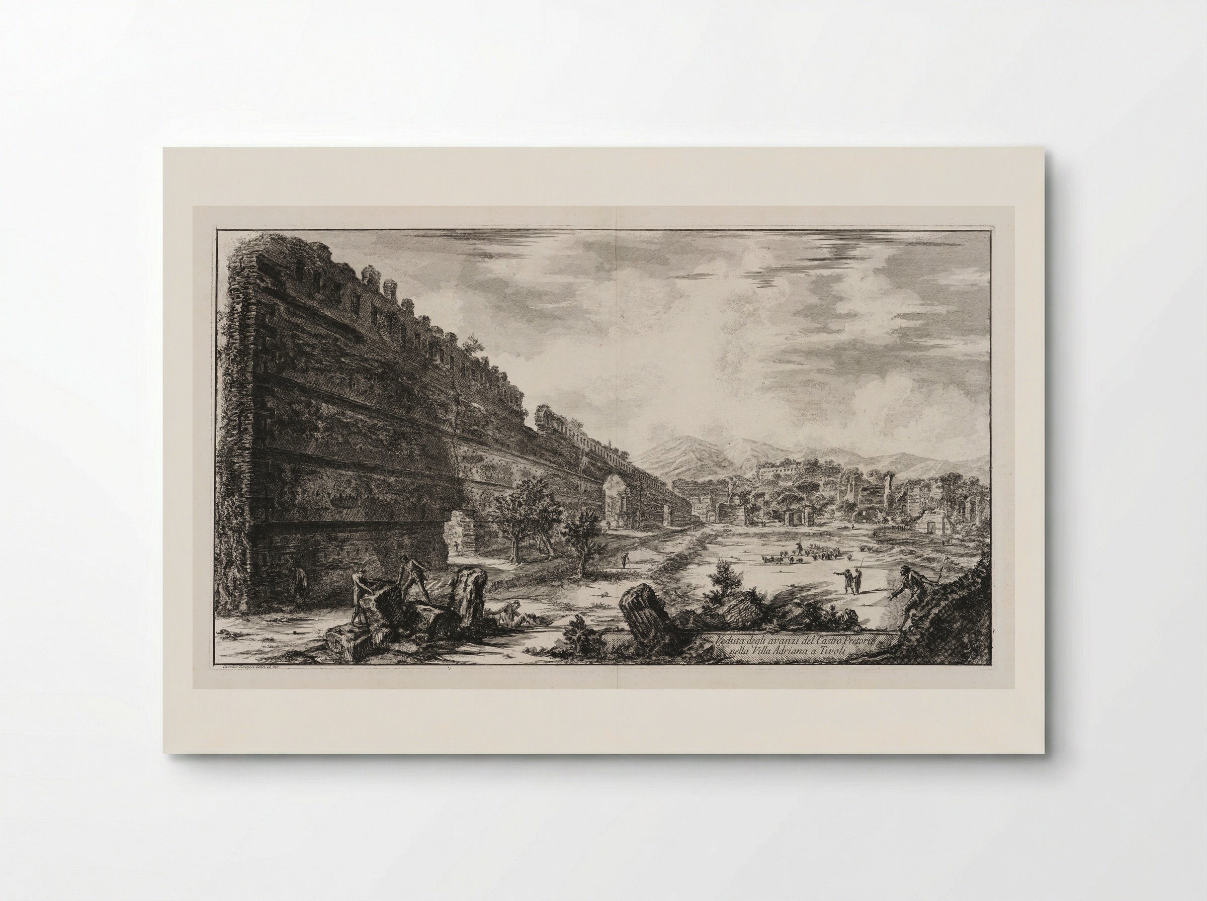 View of the Remains of the Praetorian Fort (the Poecile), Hadrian's Villa, Tivoli - Giovanni Battista Piranesi - Poster