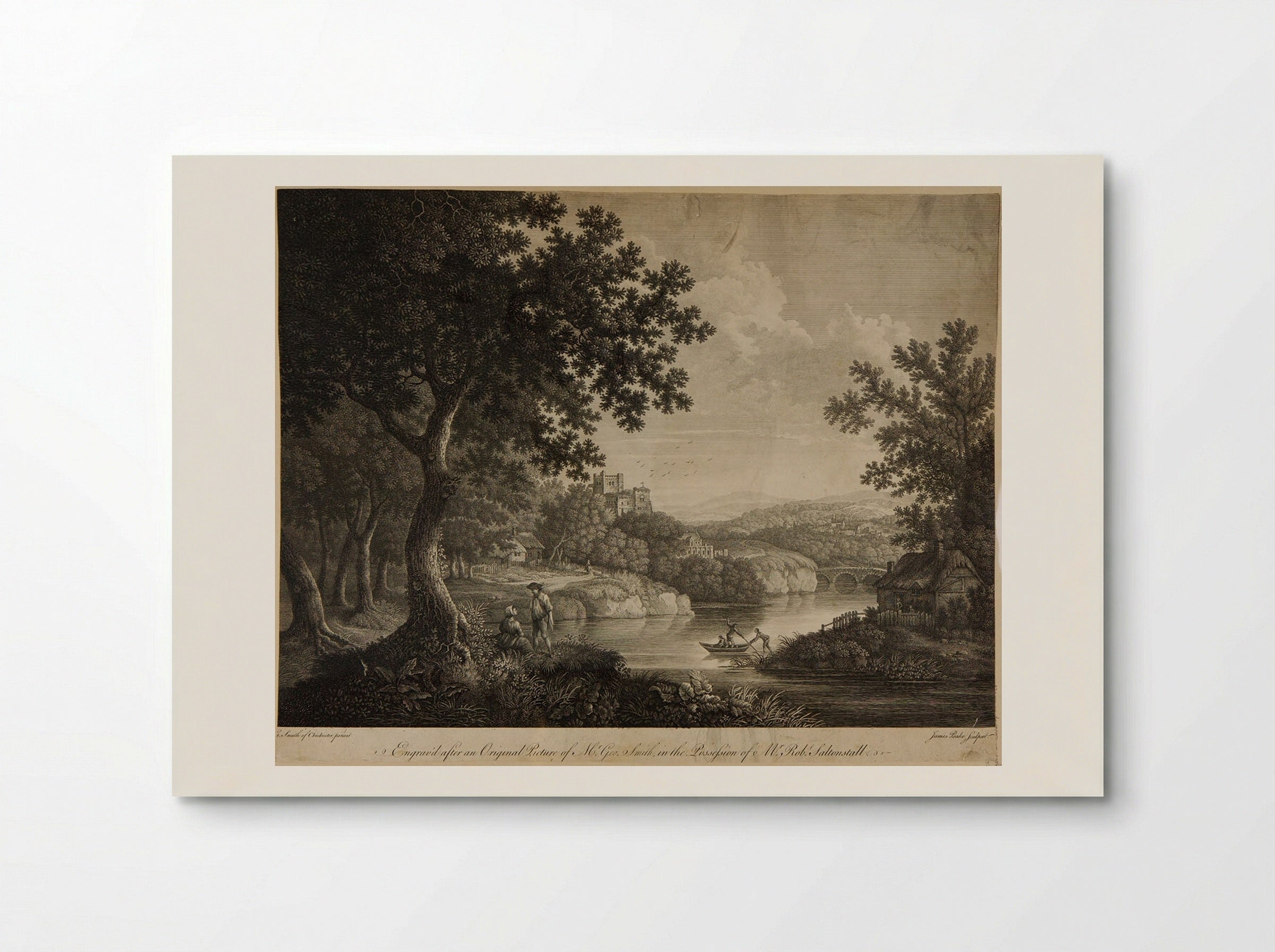 Villagers on Bank of a River - James Peake - Poster