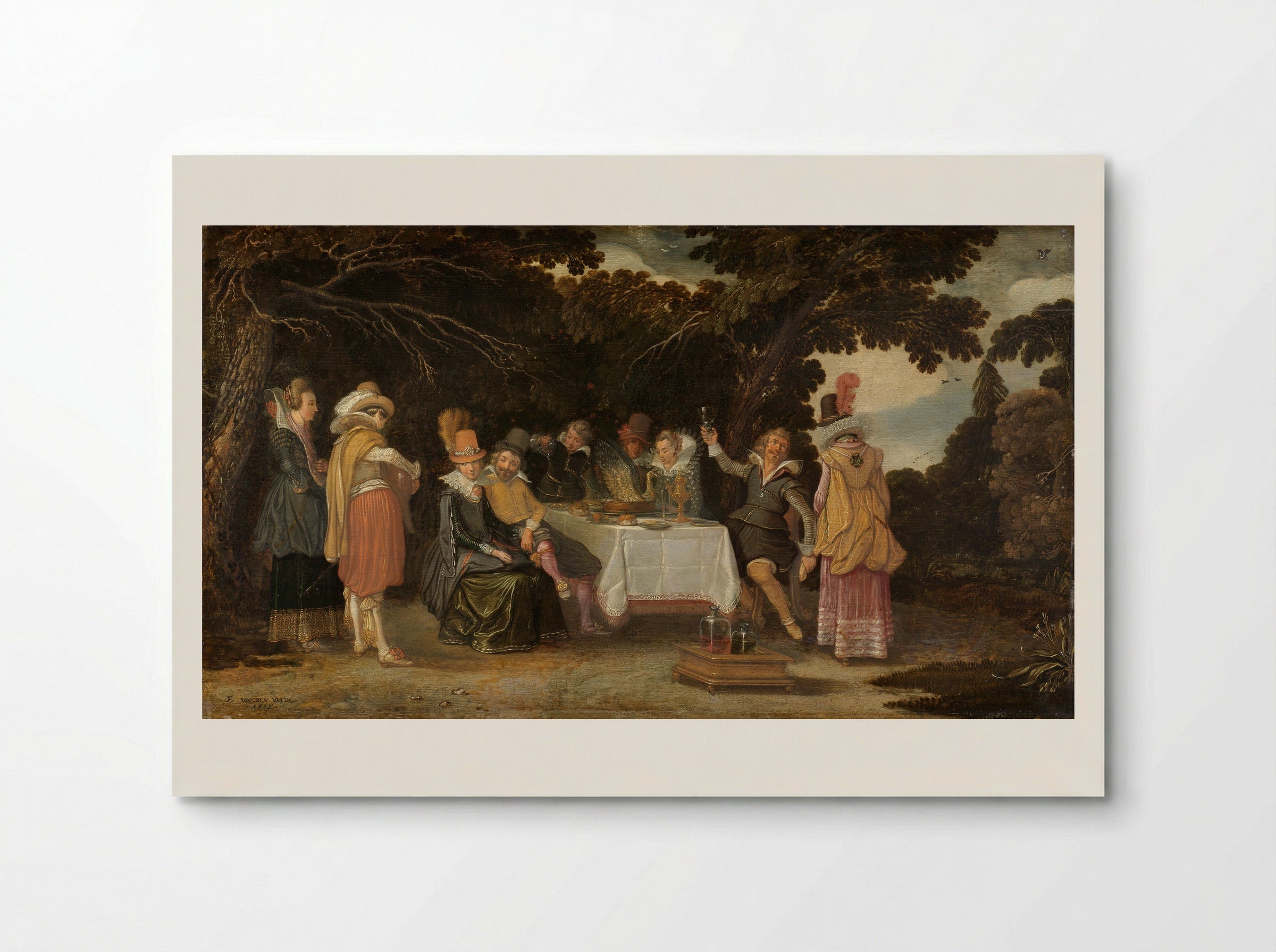 Voornaam gezelschap, dinerend in de buitenlucht - Esaias van de Velde - Poster