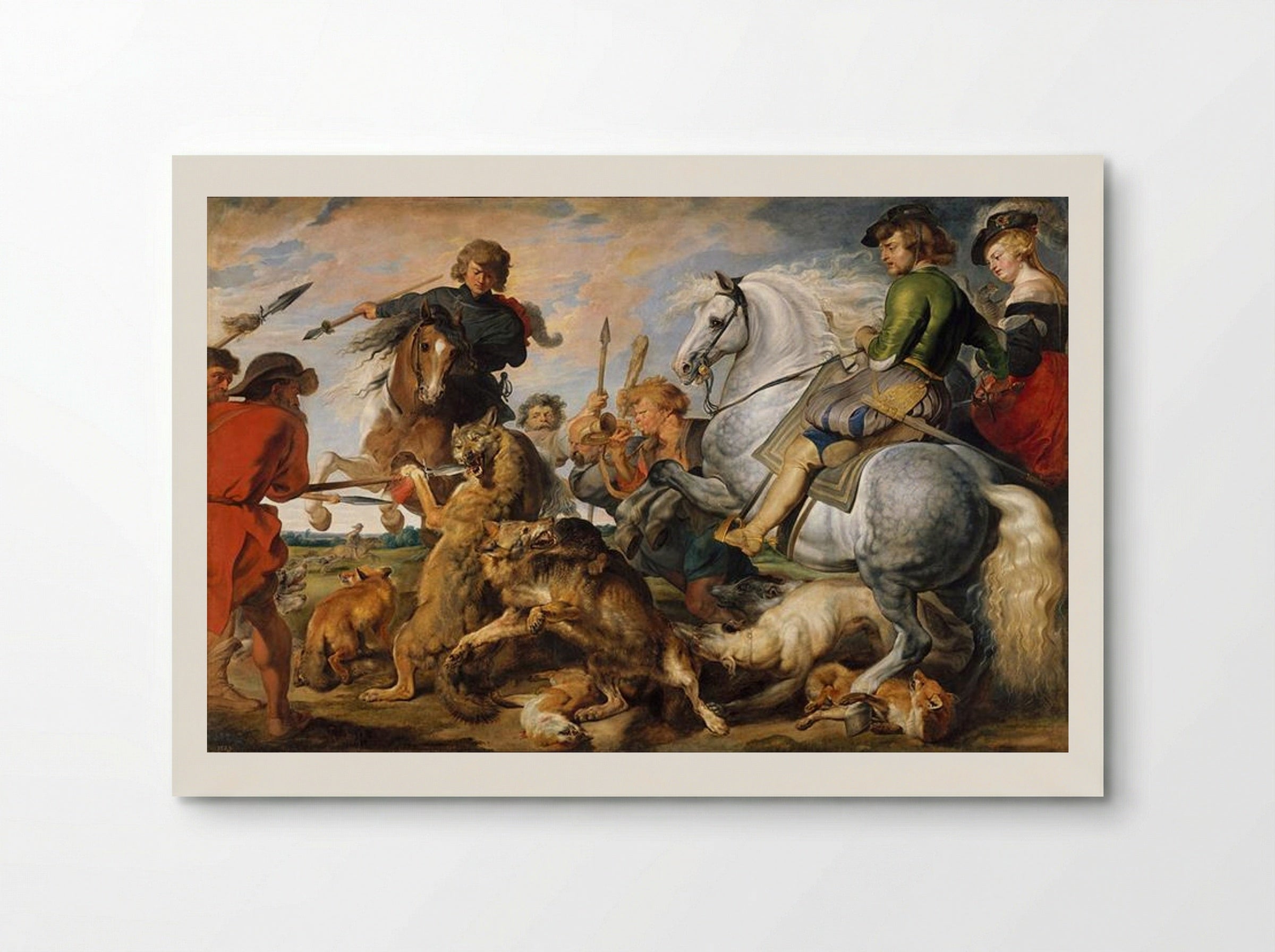 Wolf and Fox Hunt - Peter Paul Rubens - Poster