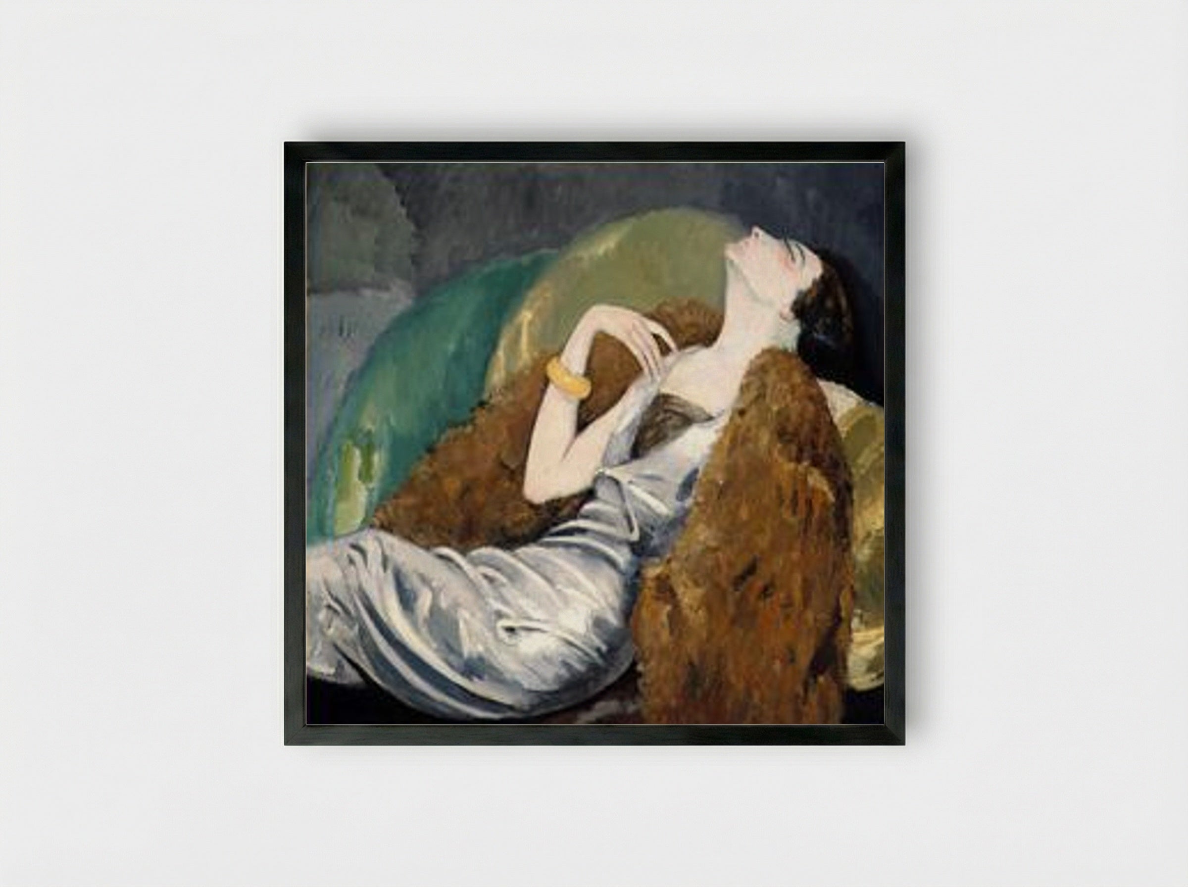 Woman on Sofa - Kees van Dongen - Framed Print Black