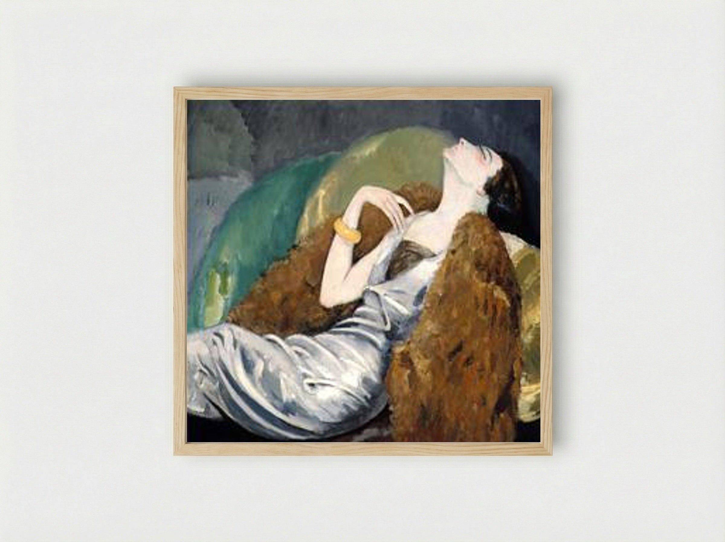 Woman on Sofa - Kees van Dongen - Framed Print Wood