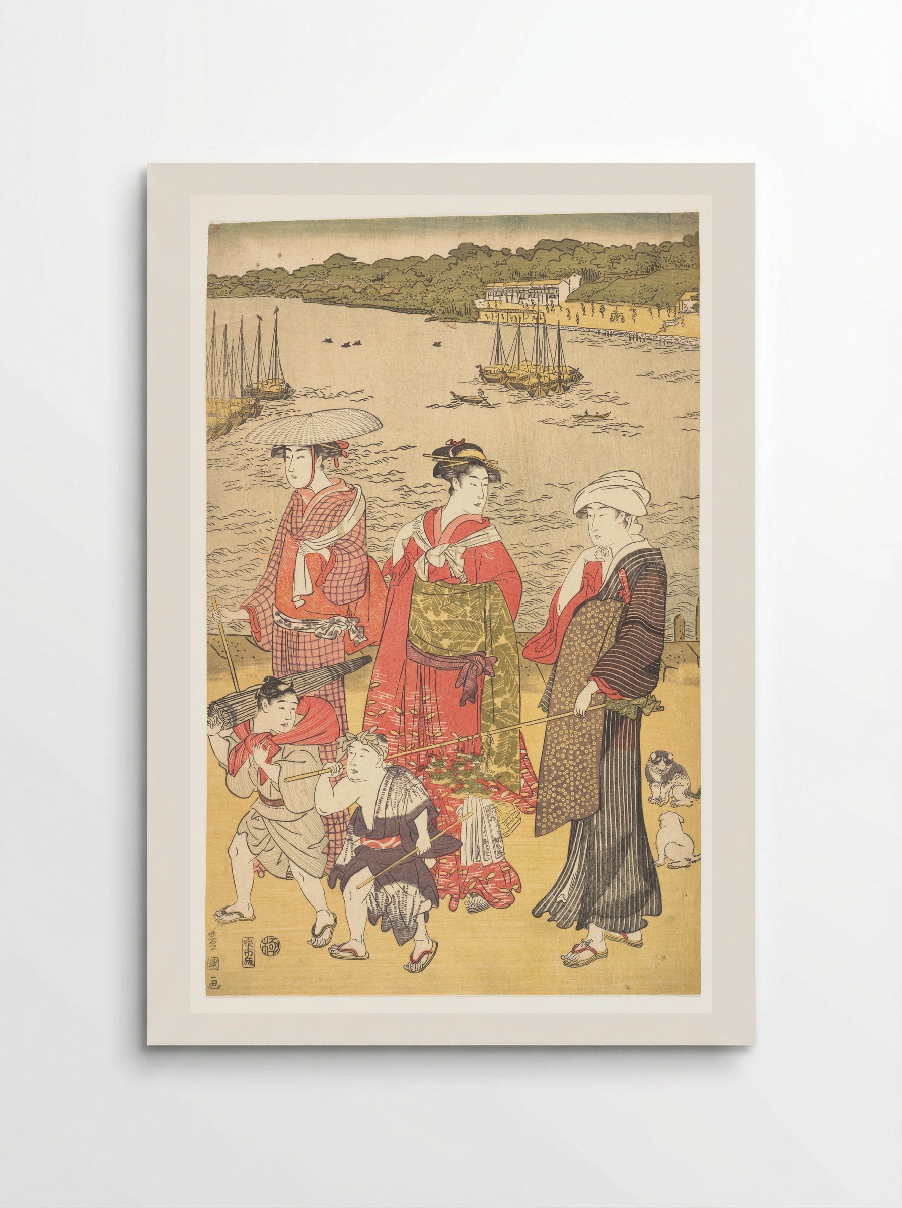 Women at Takanawa Beach - Utagawa Toyokuni I - Poster