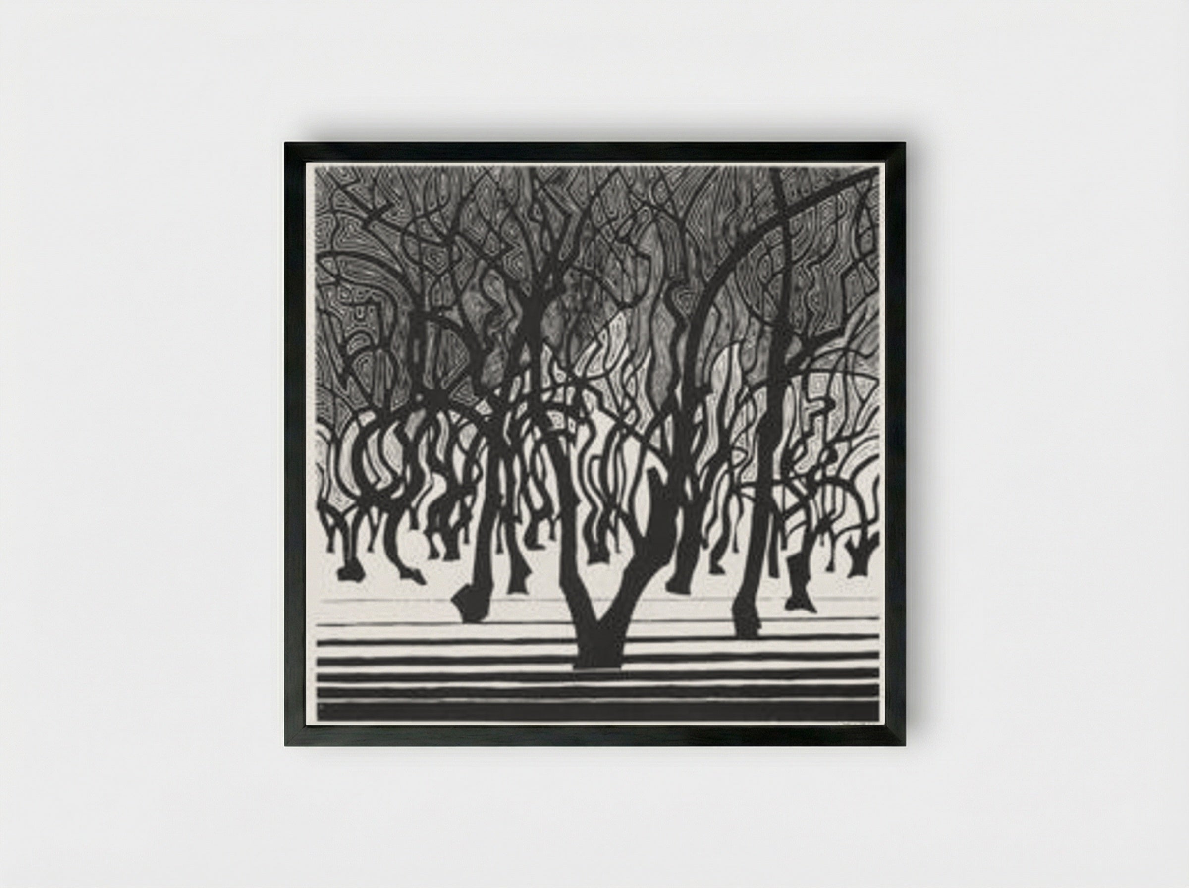 Woods near Menton - M.C. Escher - Framed Print Black