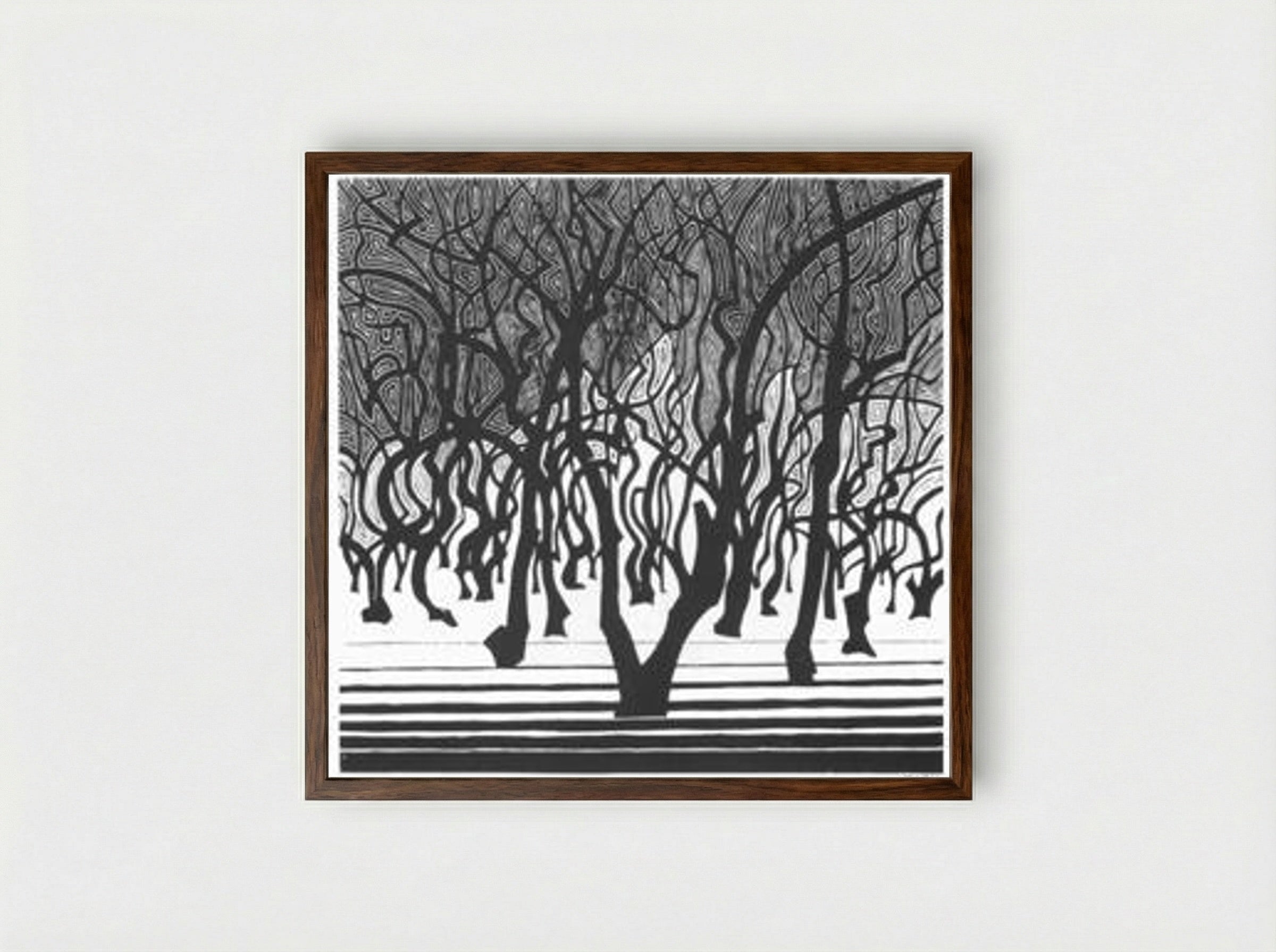Woods near Menton - M.C. Escher - Framed Print Dark Wood