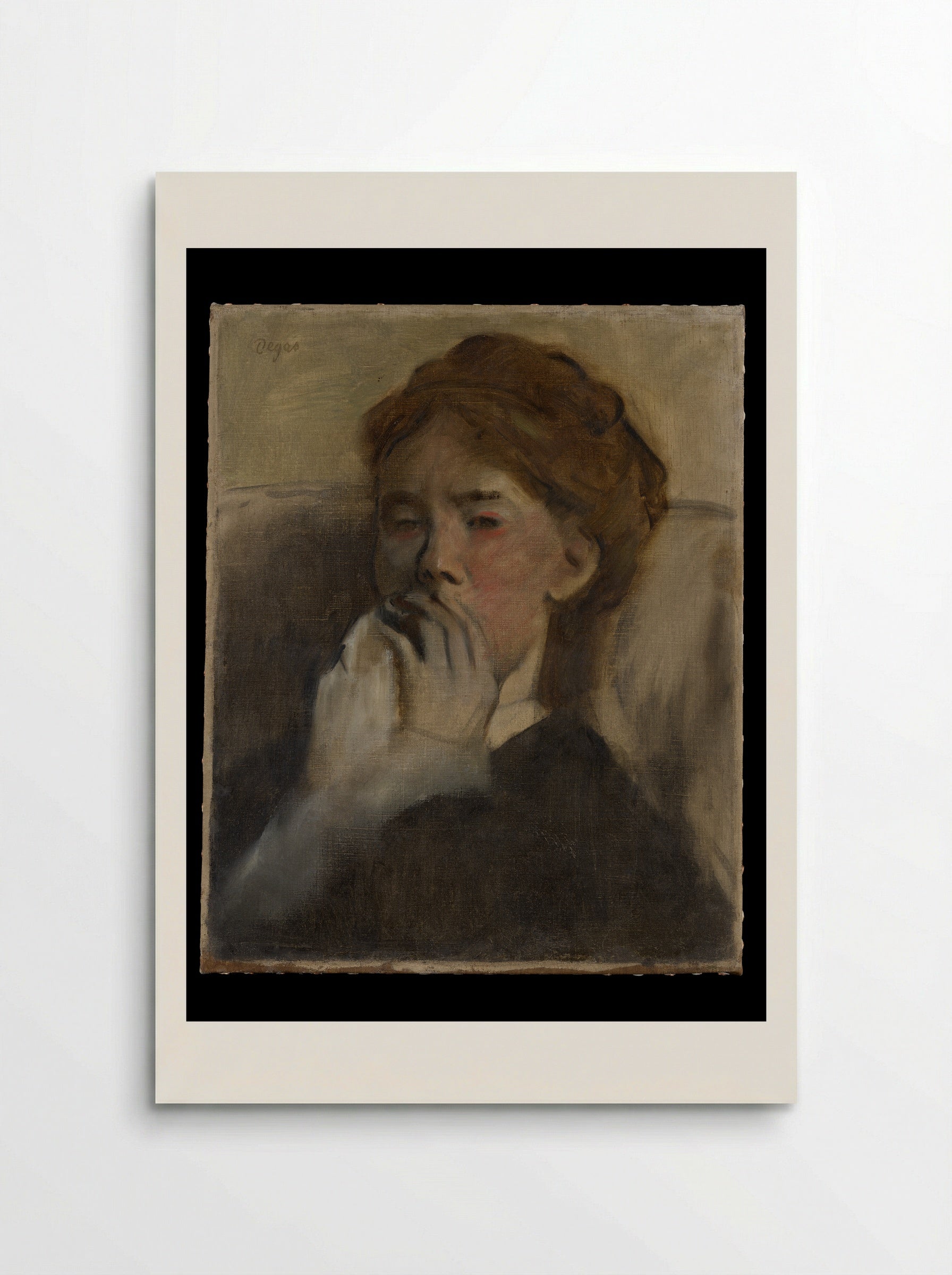 Young Woman with Her Hand over Her Mouth - Edgar Degas - Poster