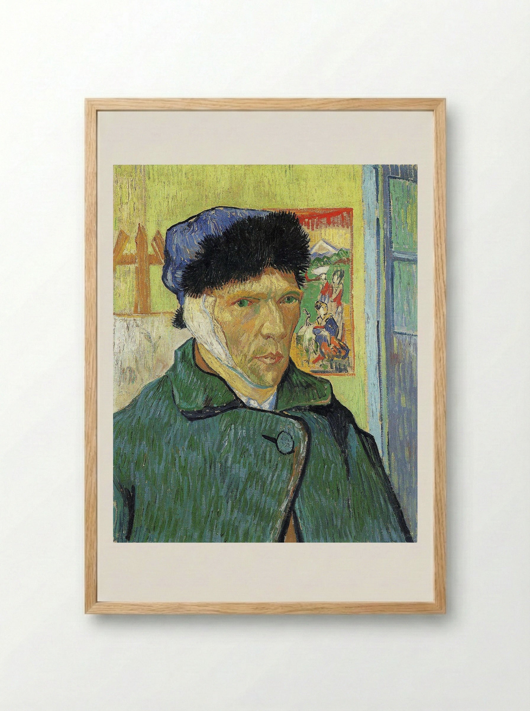 Self-Portrait with Bandaged Ear - Vincent van Gogh - Framed Print Wood