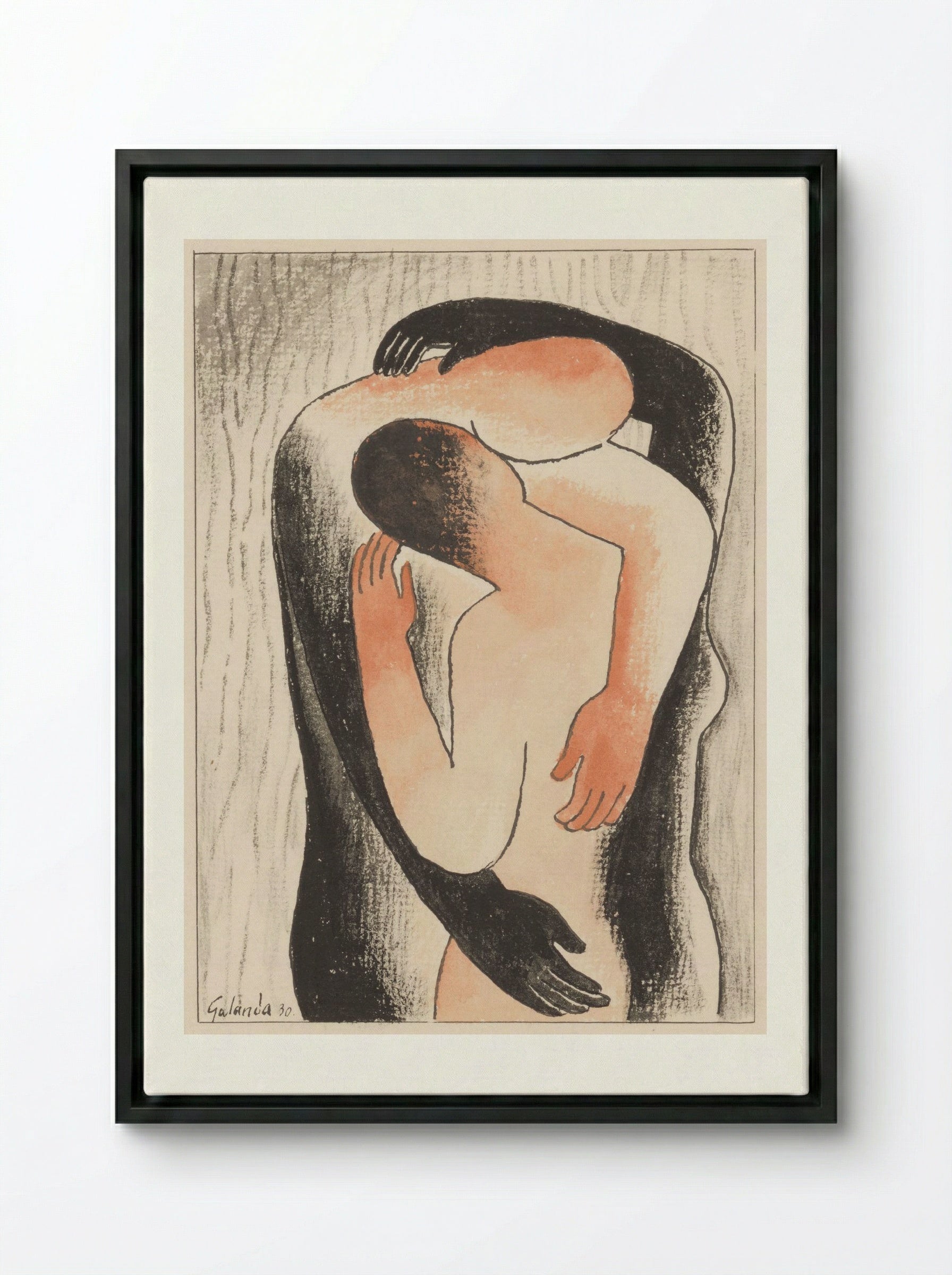 Embrace - Mikuláš Galanda - Framed Canvas Black
