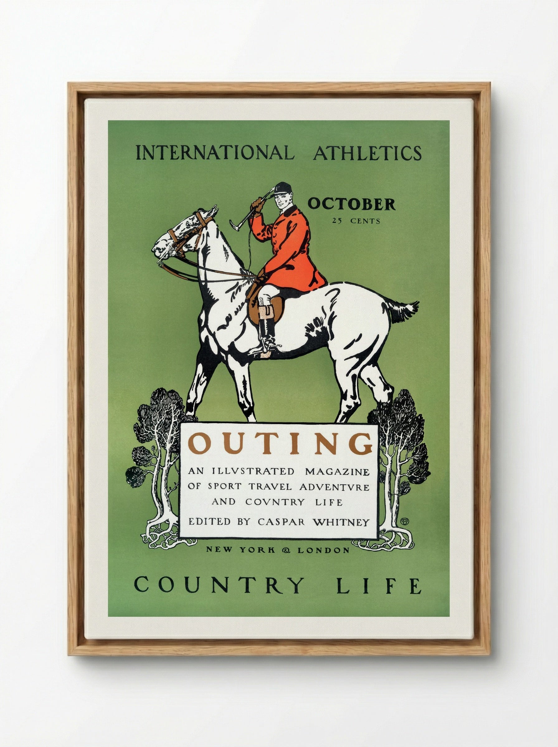 Outing, October (Magazine Cover) - Edward Penfield - Framed Canvas Wood