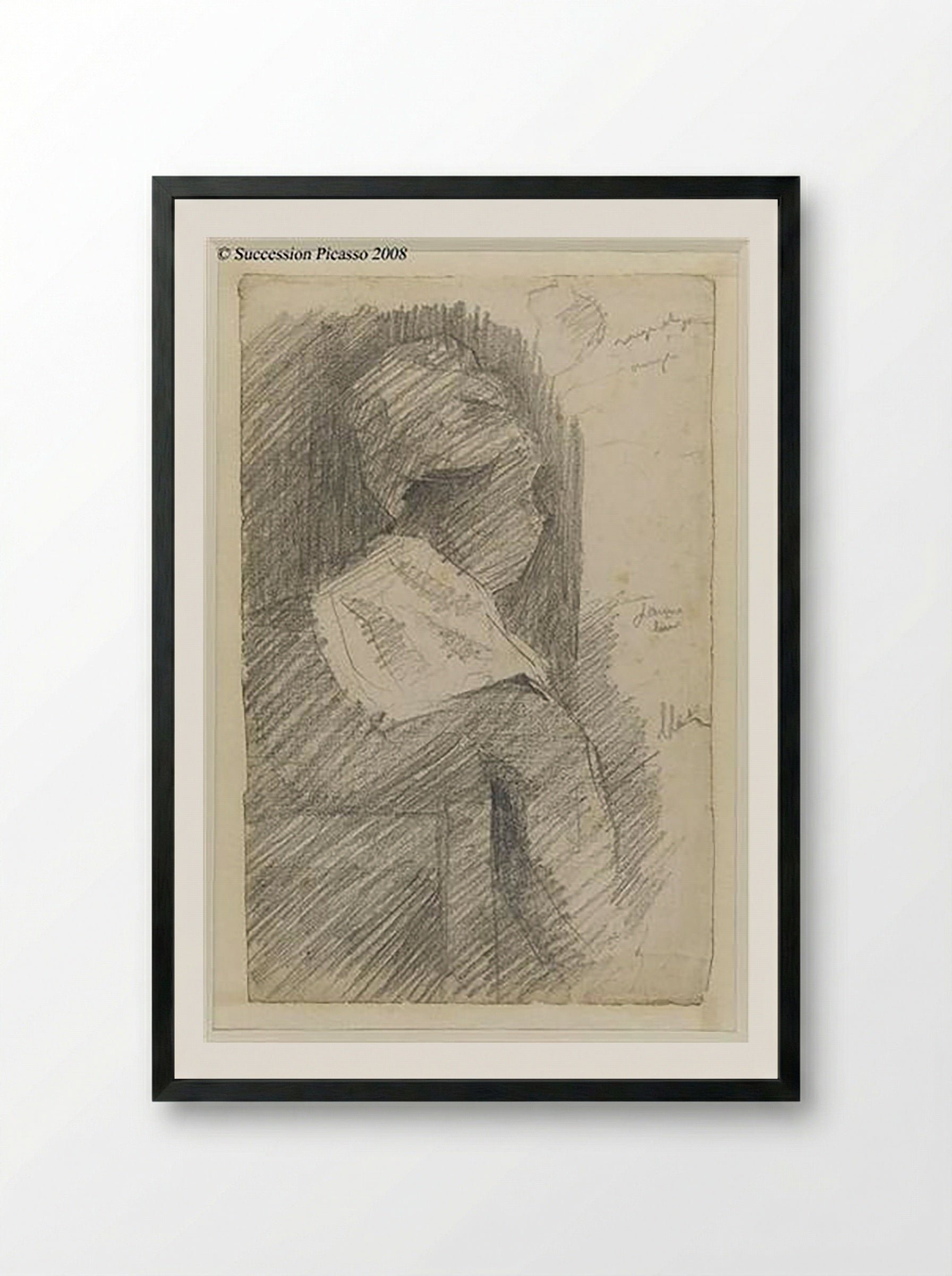 Study of a Woman from Behind - Pablo Picasso - Framed Print Black