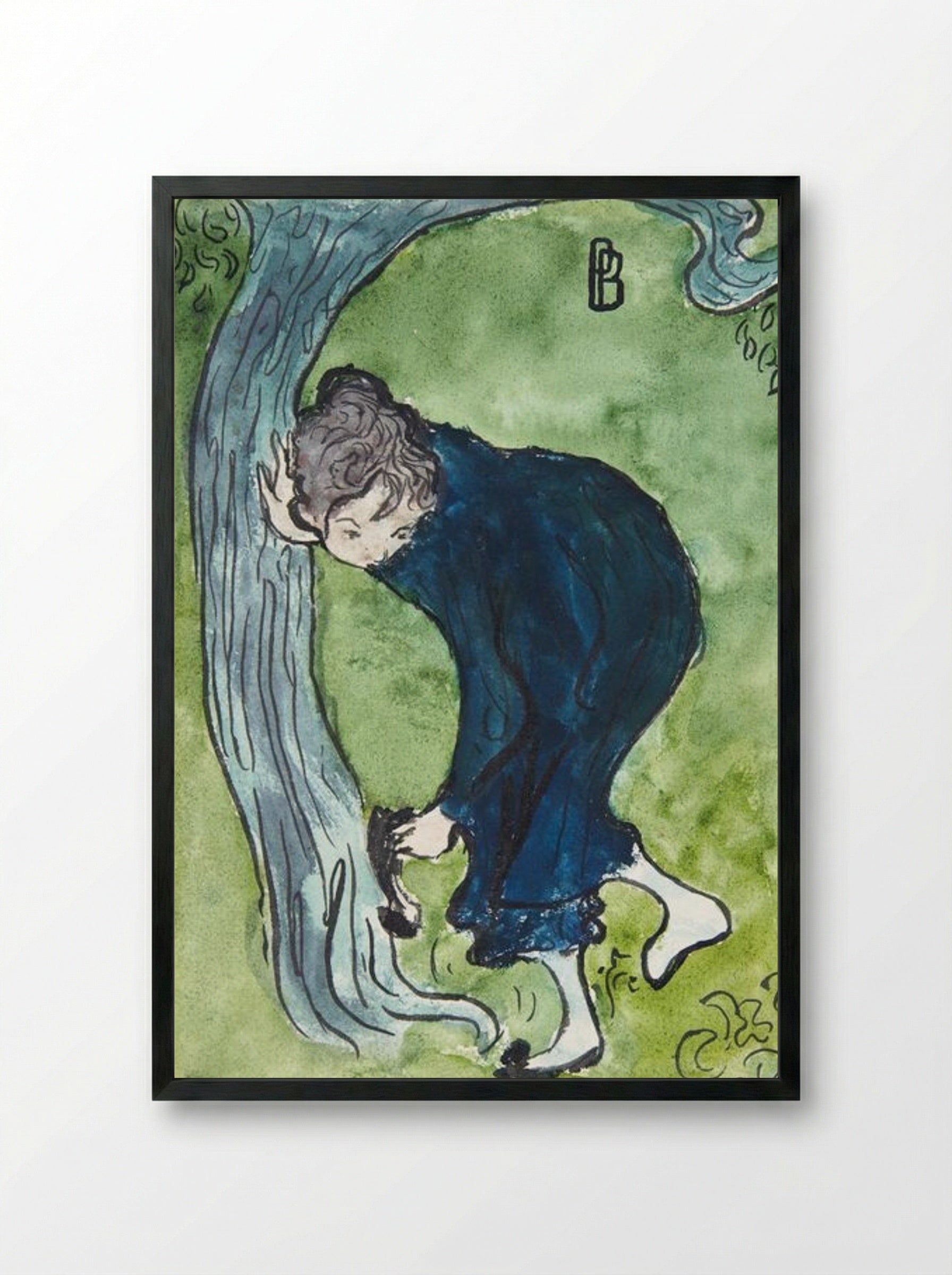 The False Step - Pierre Bonnard - Framed Print Black