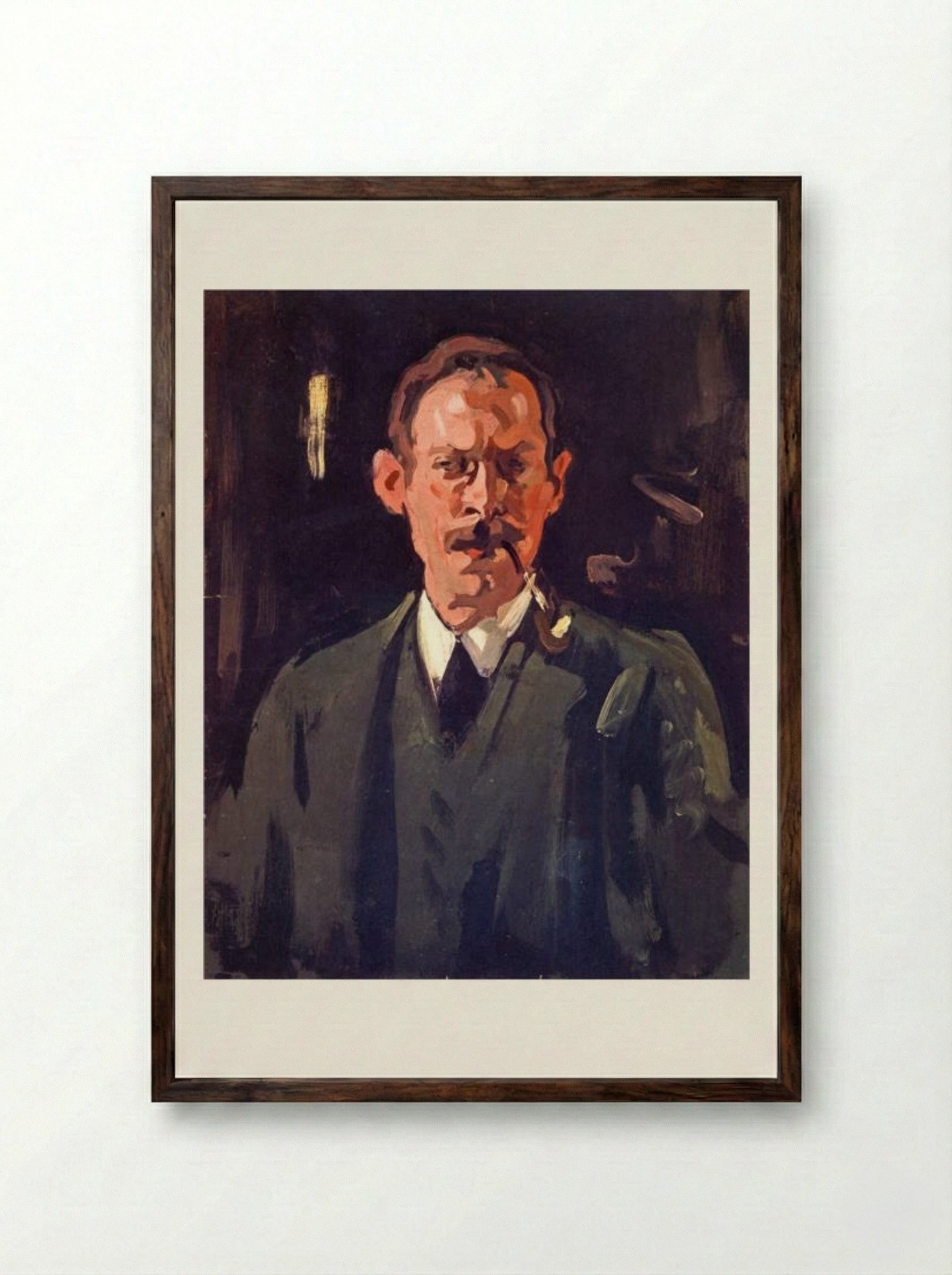 Self-Portrait (Samuel Peploe) - Samuel Peploe - Framed Print Dark Wood