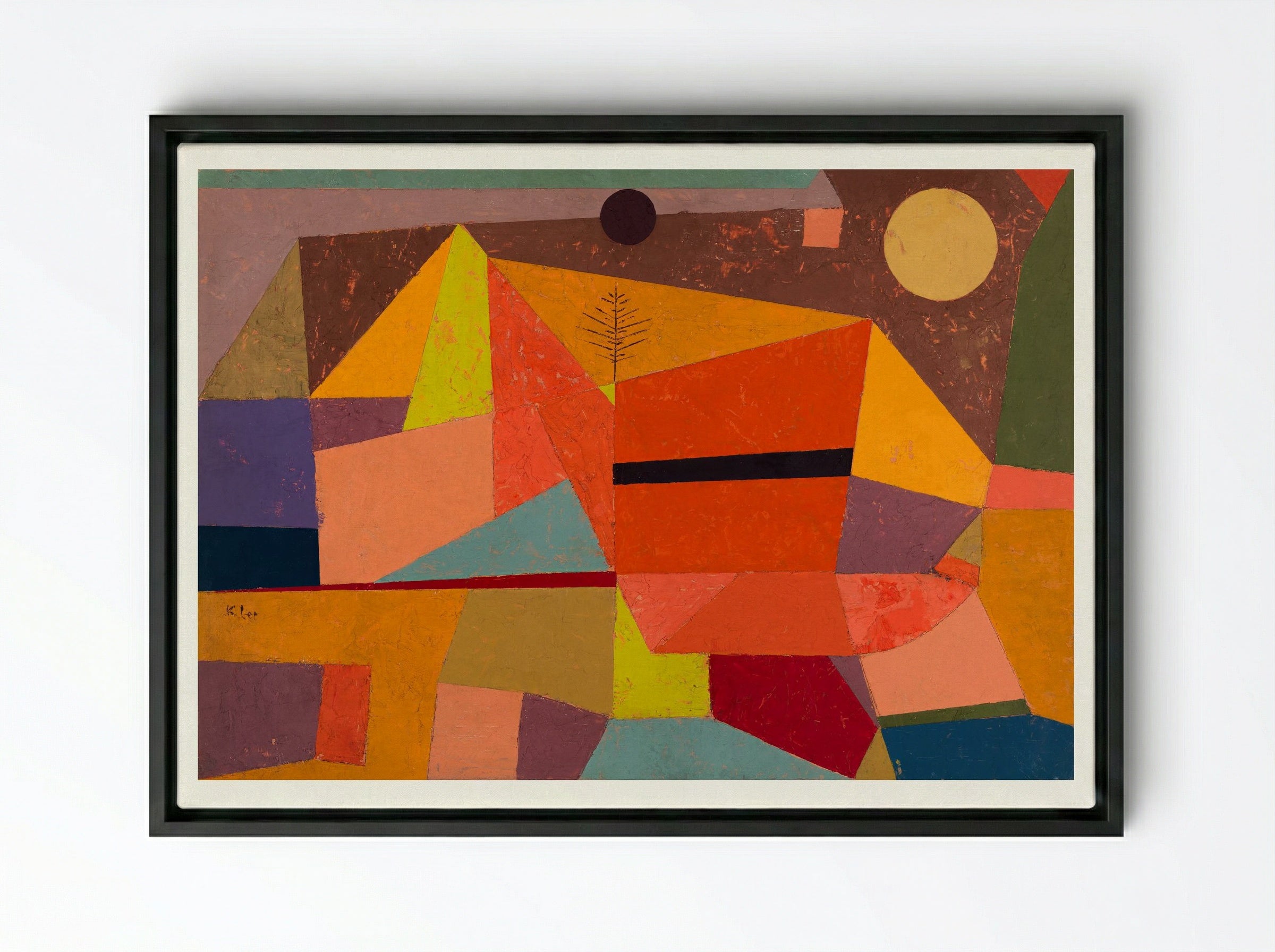 Heitere Gebirgslandschaft (Joyful Mountain Landscape) - Paul Klee - Framed Canvas Black