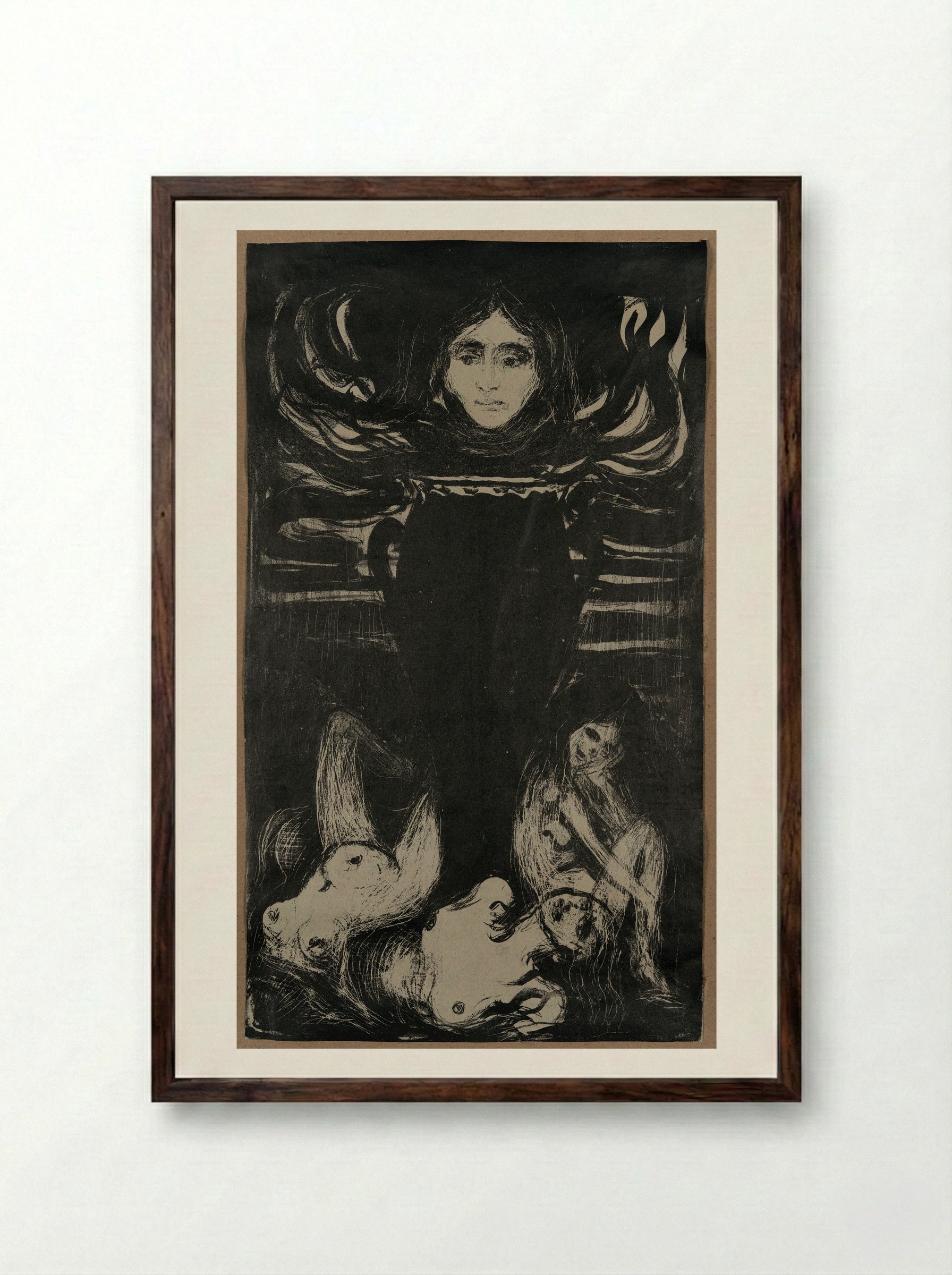 The Urn - Edvard Munch - Framed Print Dark Wood