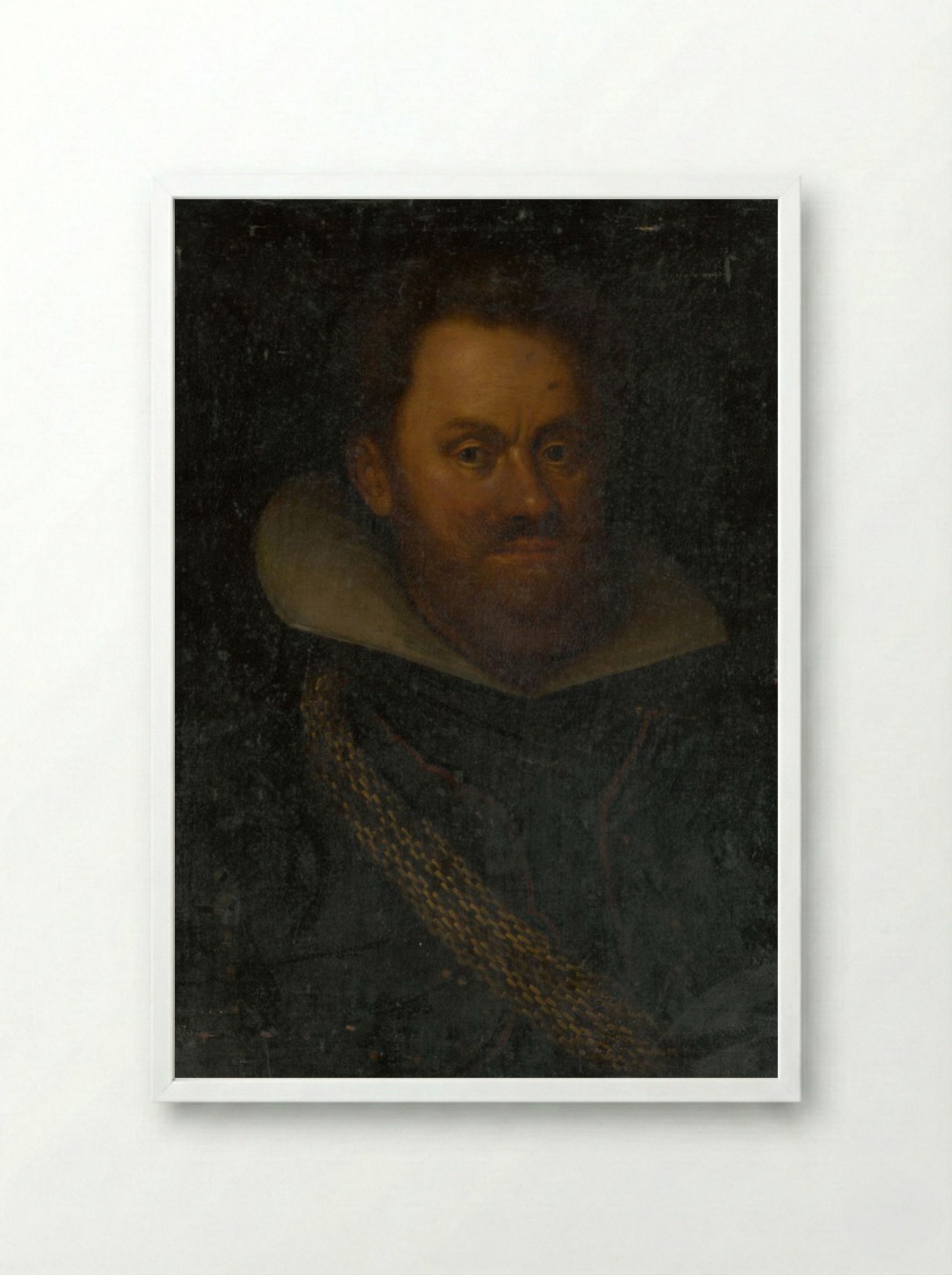 Portrait of an Old Nobleman - Fine Art Print - Framed Print White