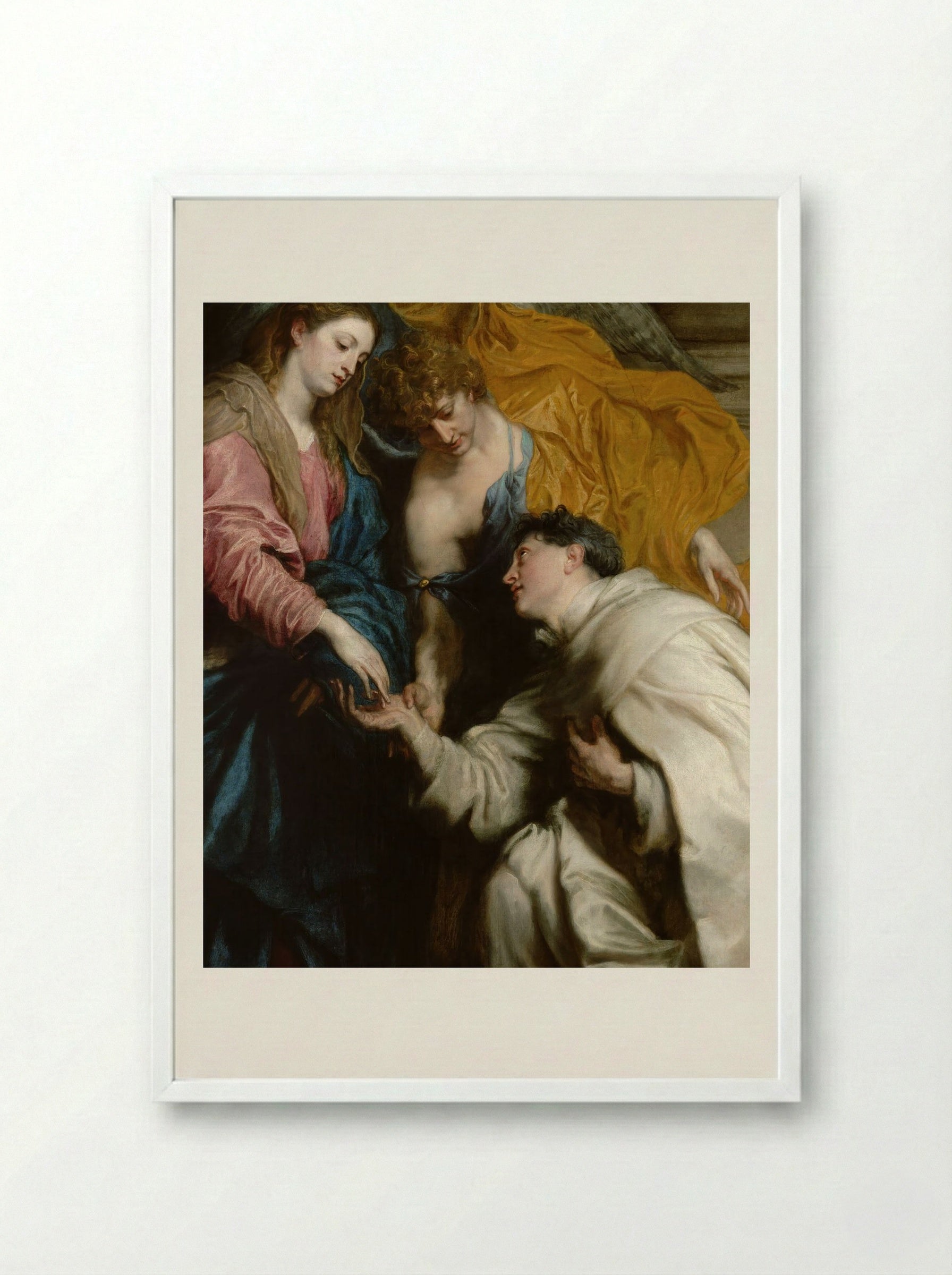 The Vision of the Blessed Hermann Joseph - Anthony van Dyck - Framed Print White