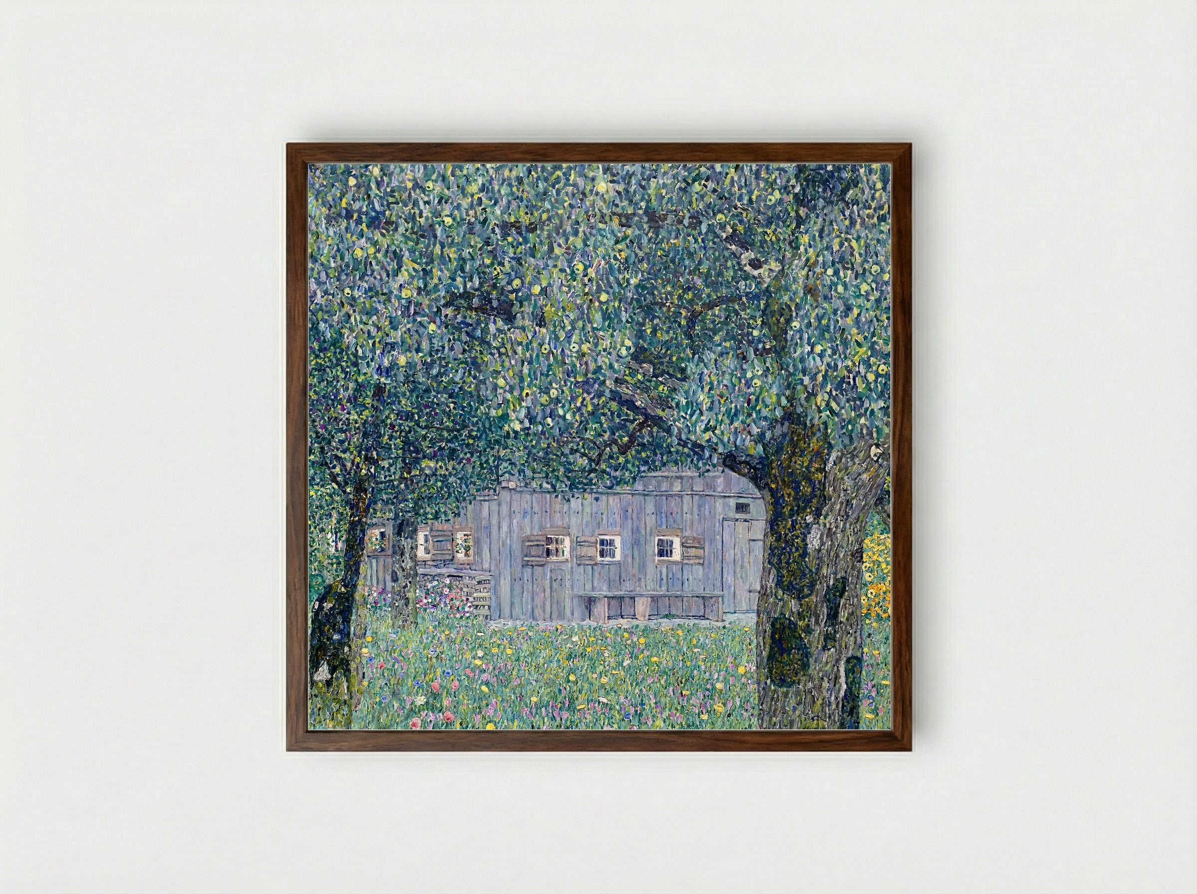 Farmhouse in Upper Austria - Gustav Klimt - Framed Print Dark Wood