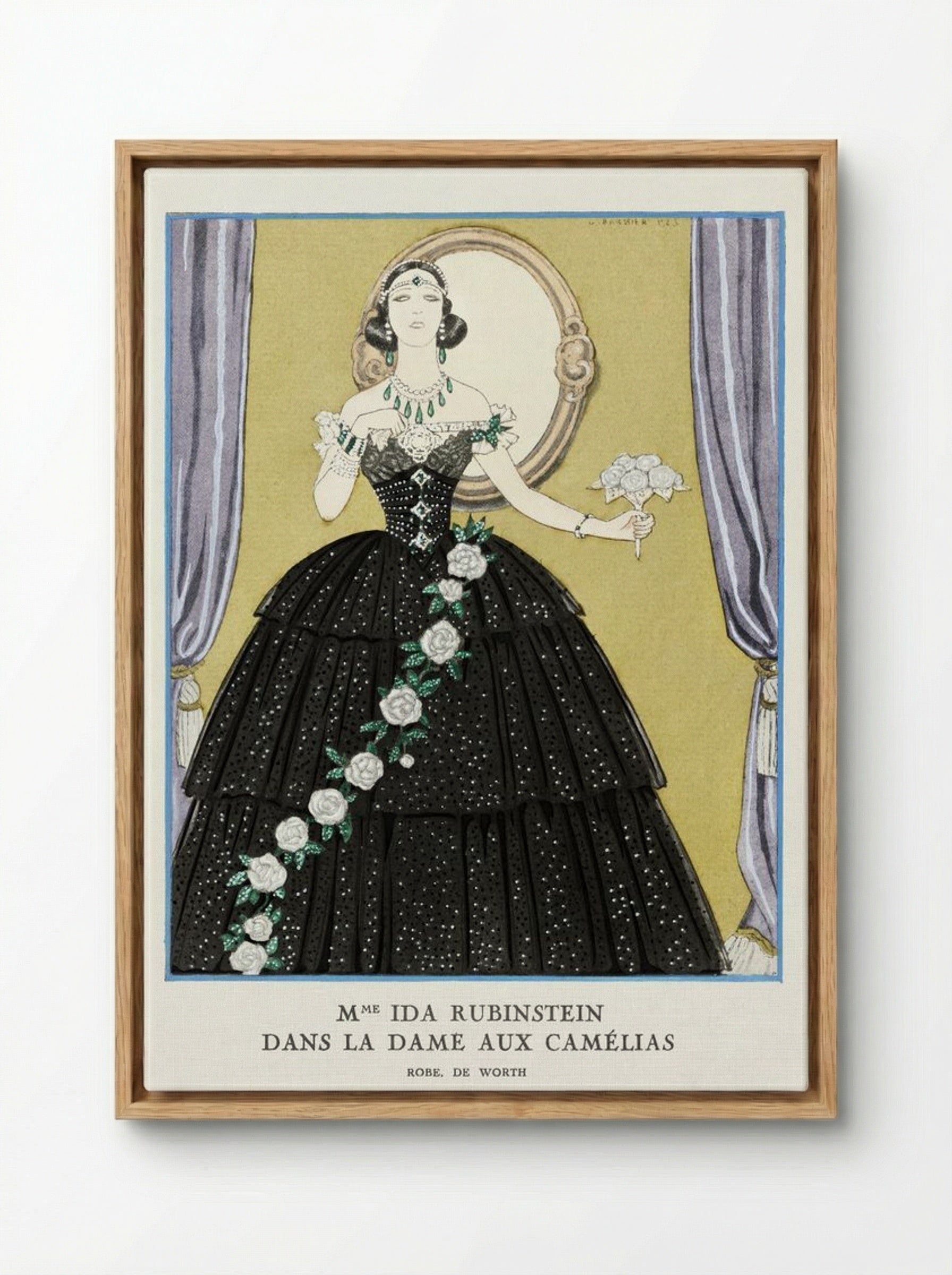 Mme Ida Rubinstein in La Dame aux Camélias - George Barbier - Framed Canvas Wood