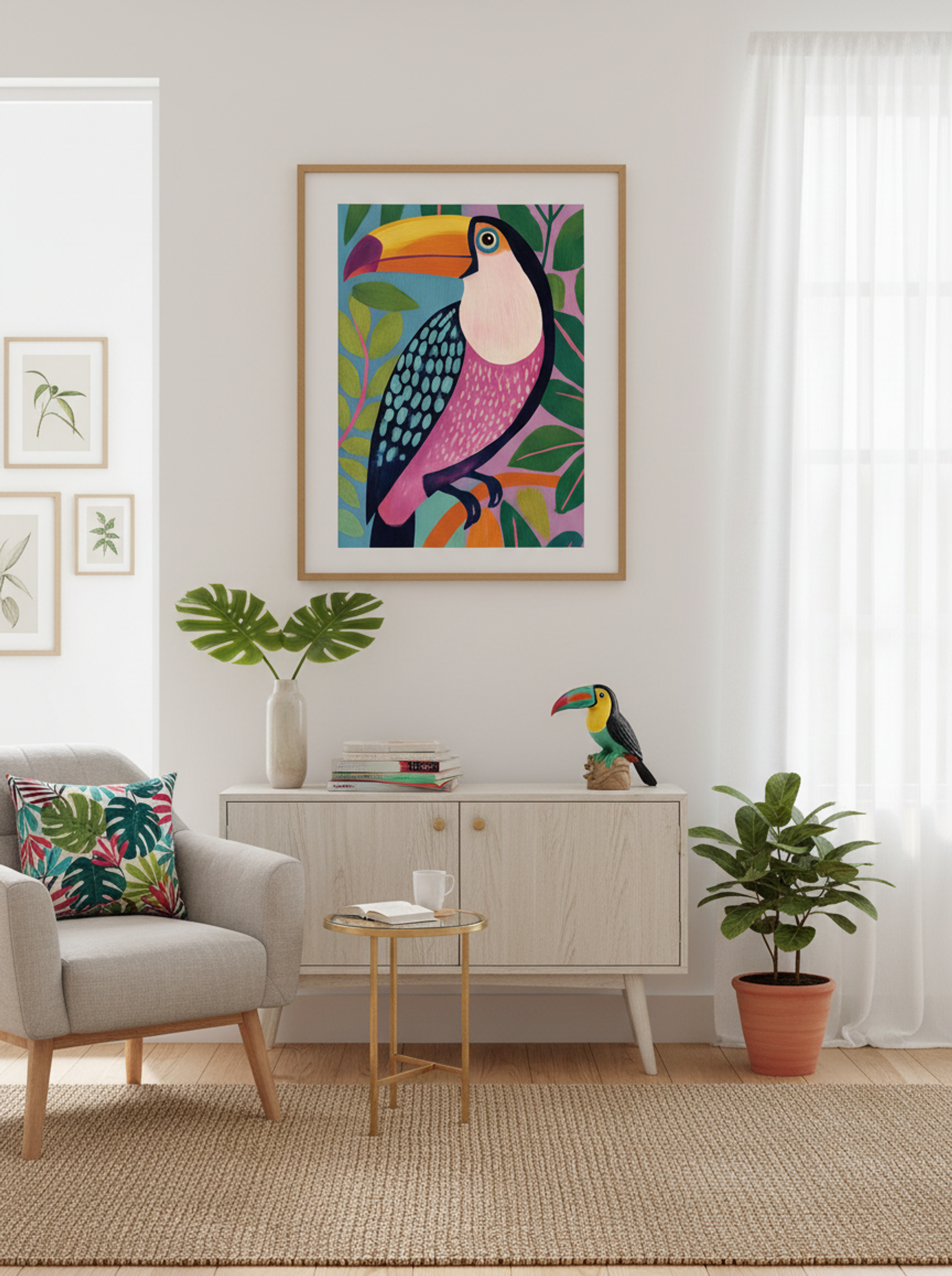 Tropical Toucan Colour Burst Art Print - Lifestyle