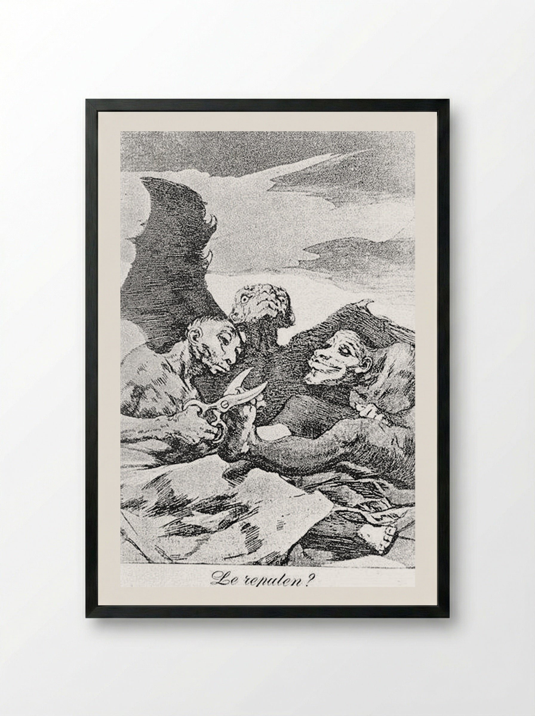 They Pare - Francisco Goya - Framed Print Black