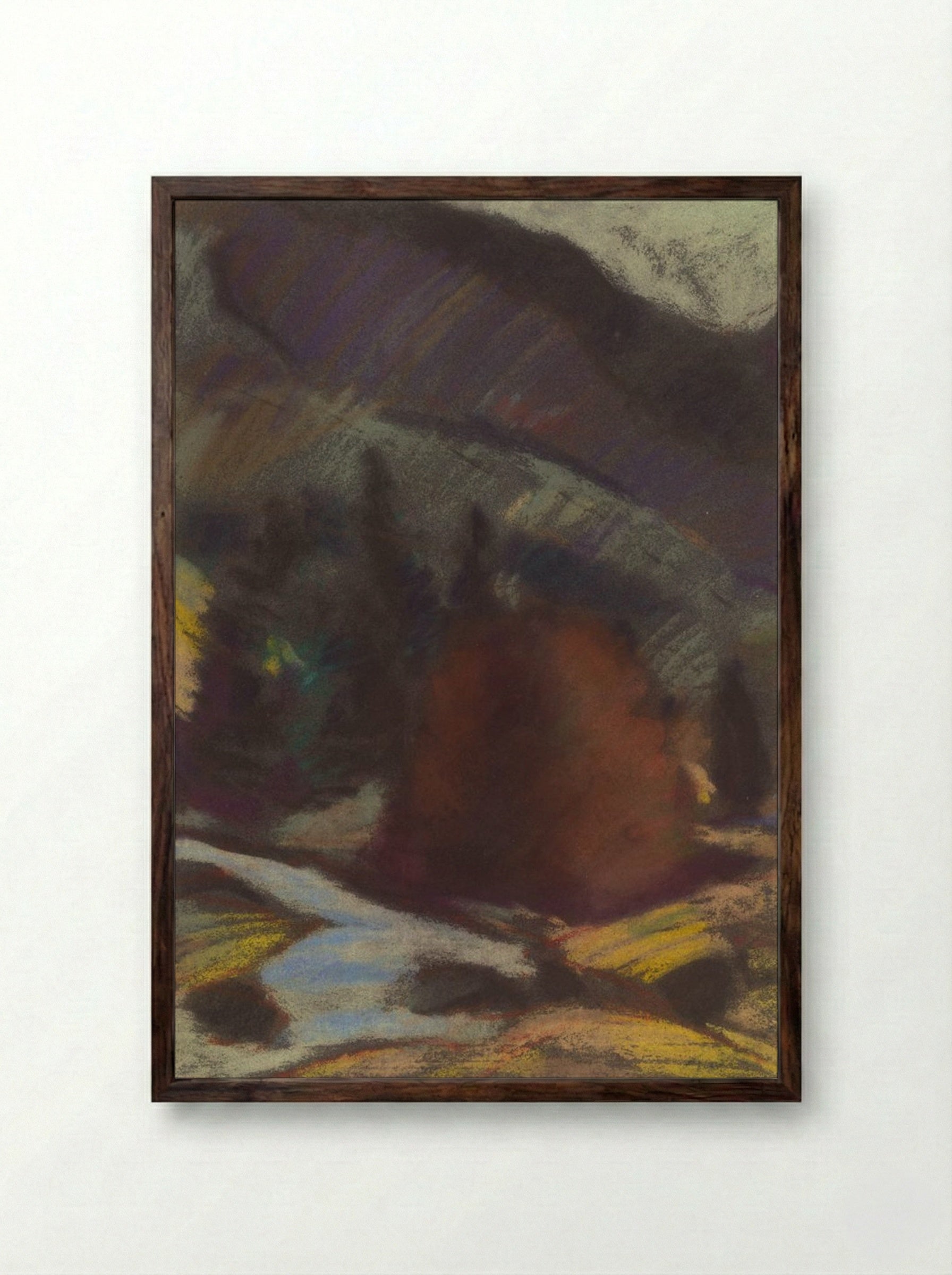 Below the Mountain - Zolo Palugyay - Framed Print Dark Wood