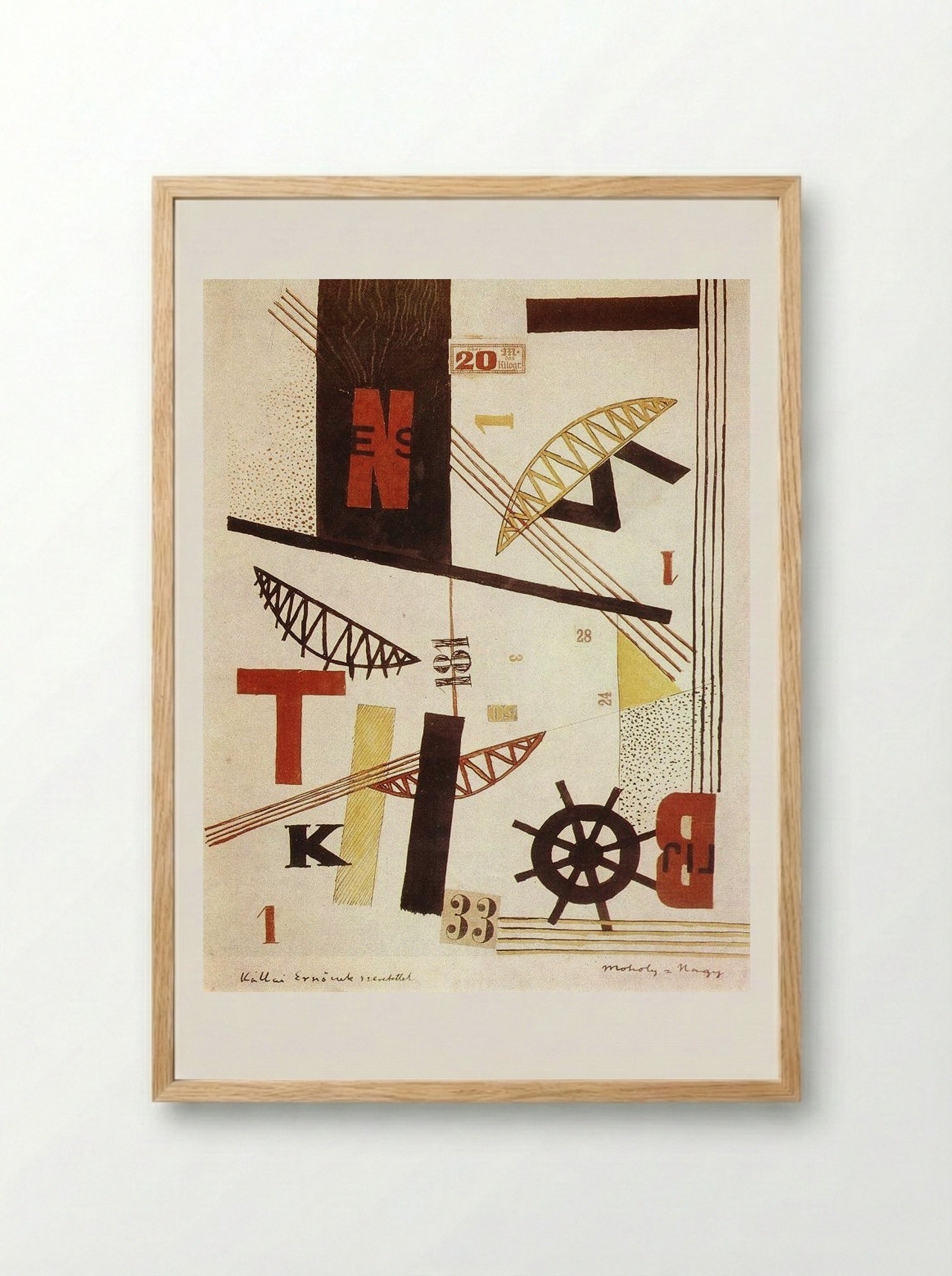 Hídak (Bridges) - László Moholy-Nagy - Framed Print Wood