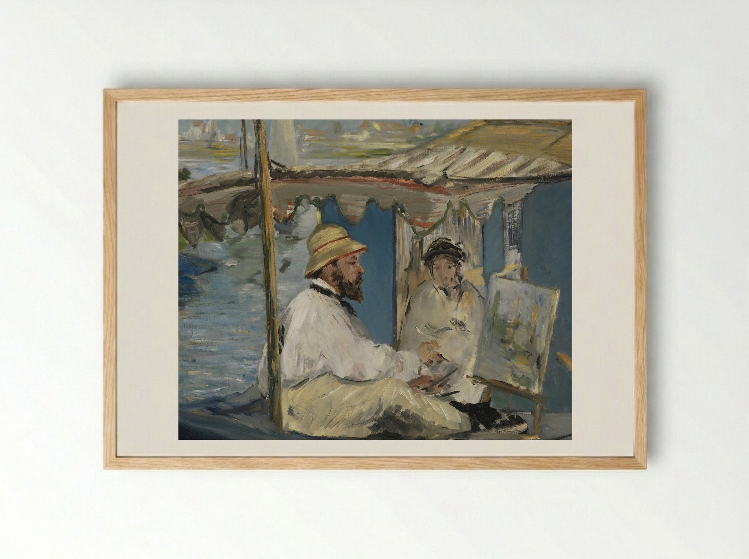 Claude Monet Painting in his Studio - Édouard Manet - Framed Print Wood