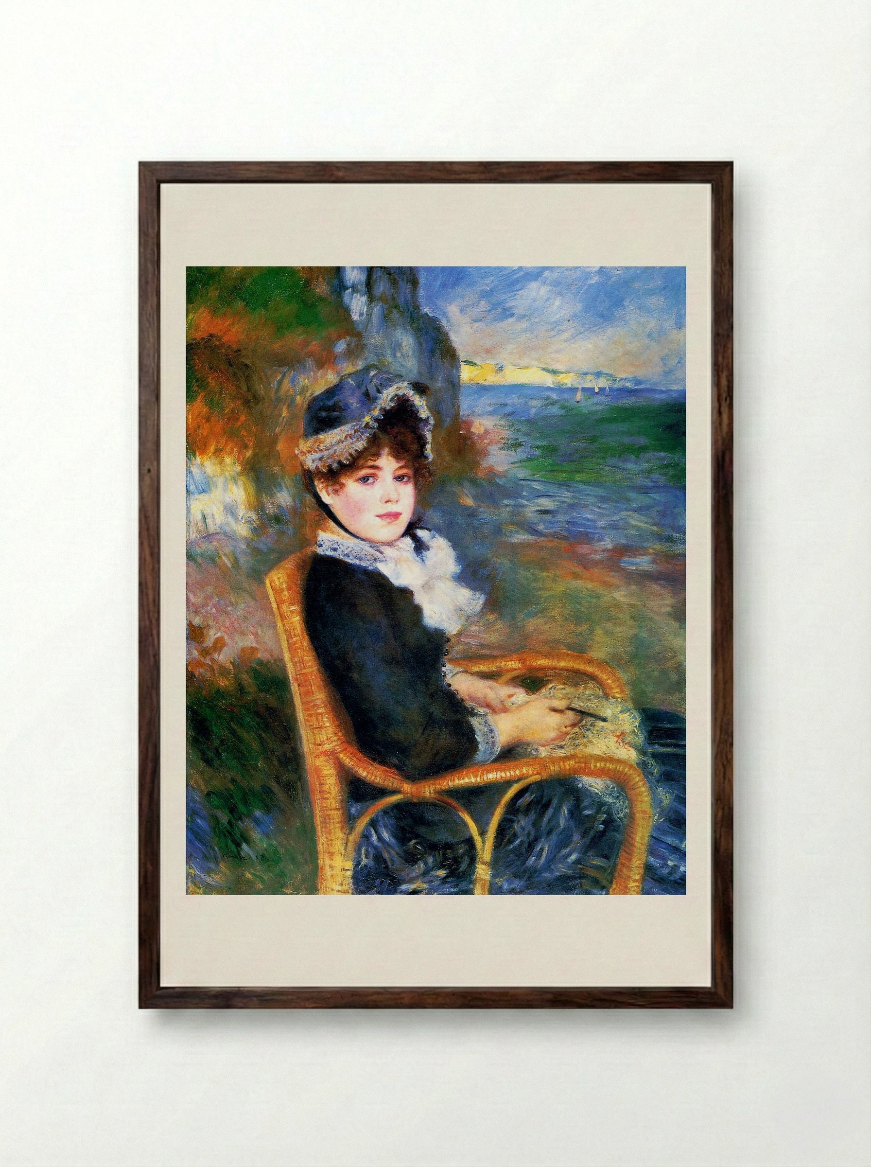 By the Seashore - Pierre-Auguste Renoir - Framed Print Dark Wood