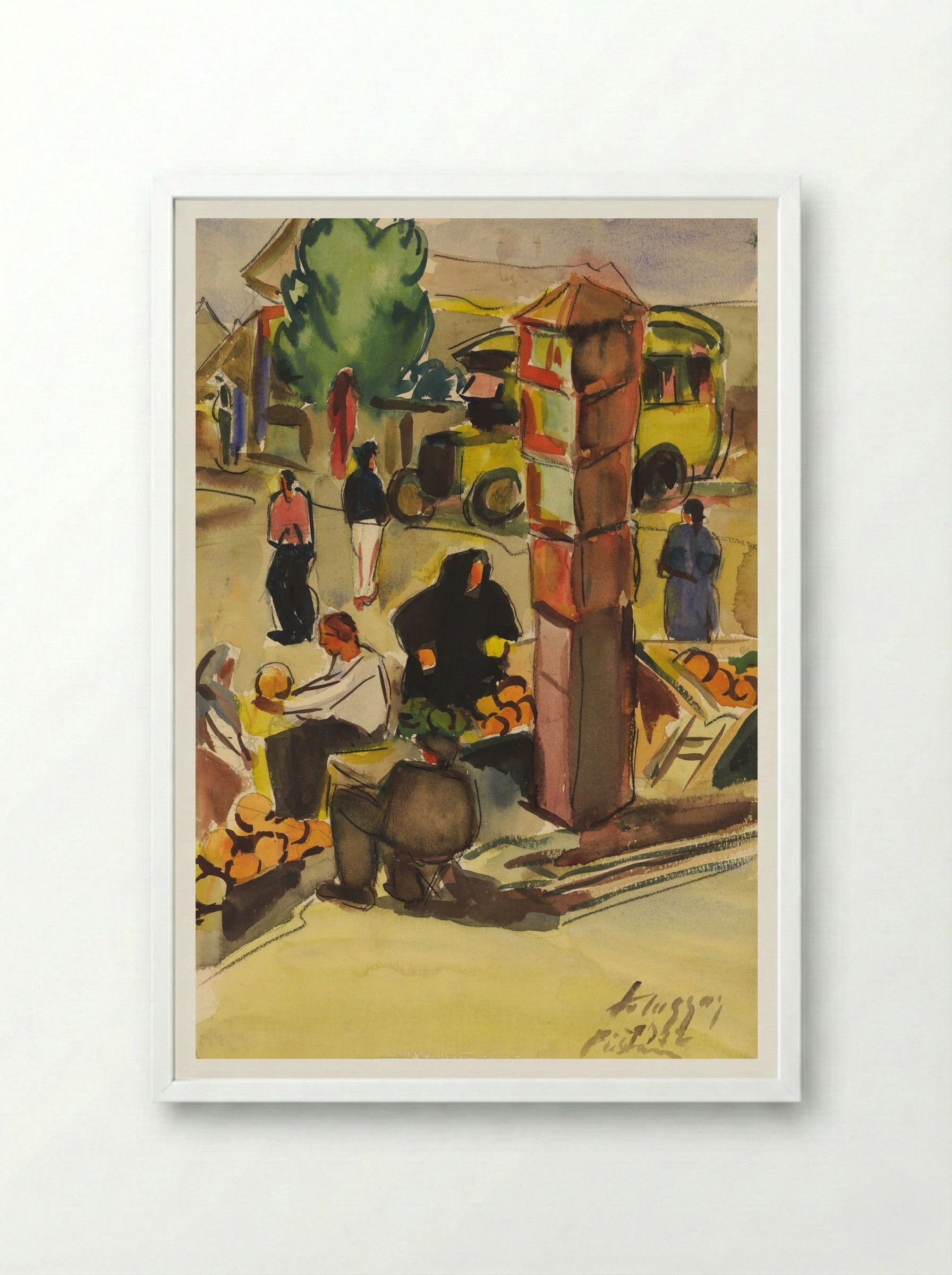 In a Market - Zolo Palugyay - Framed Print White