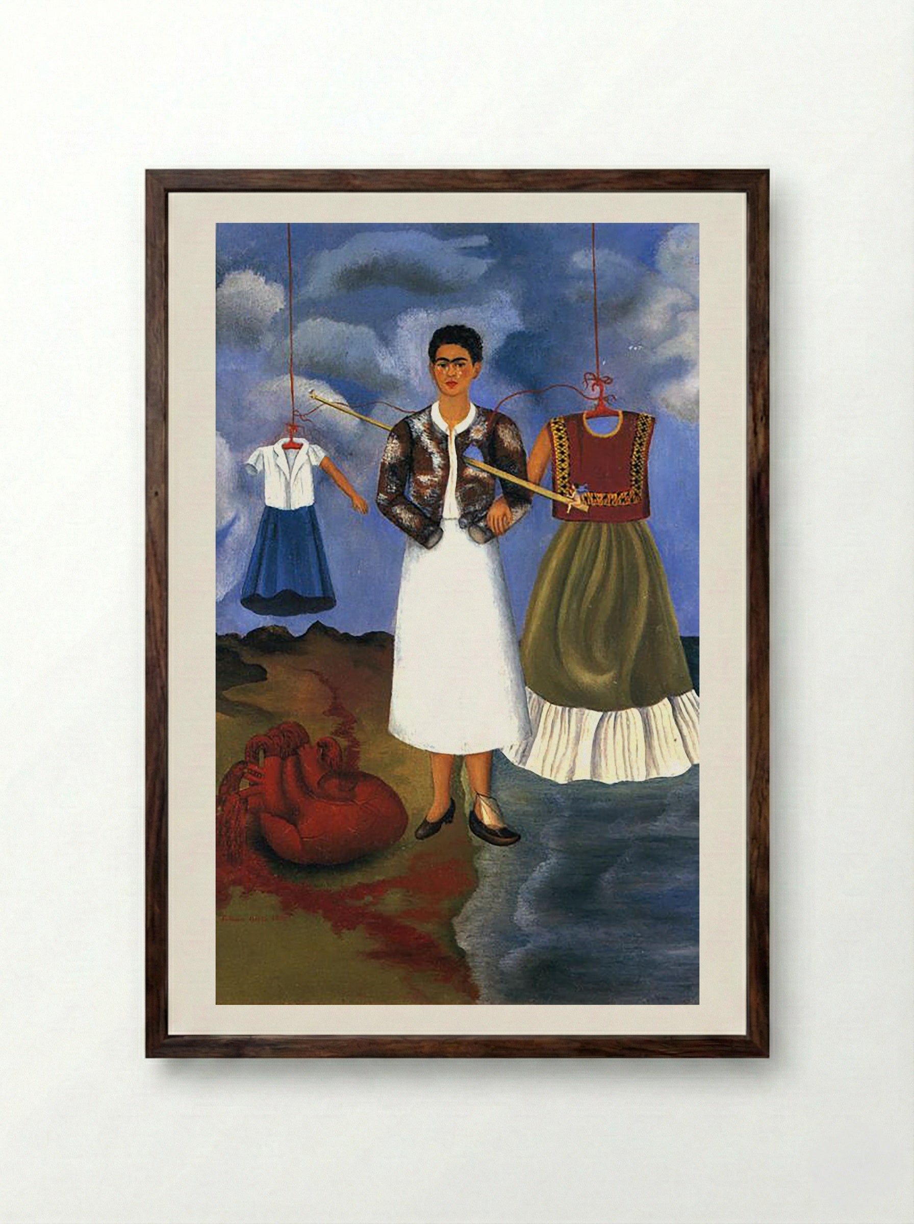 Memory (The Heart) - Frida Kahlo - Framed Print Dark Wood