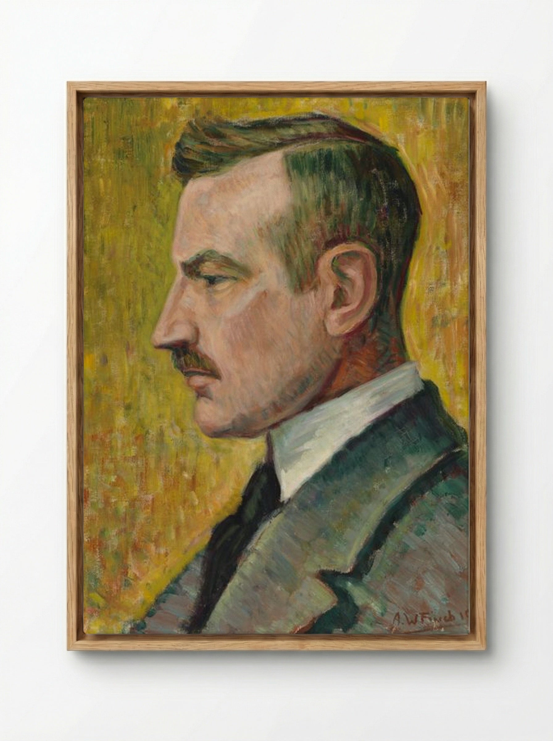 Portrait of Magnus Enckell - Alfred William Finch - Framed Canvas Wood