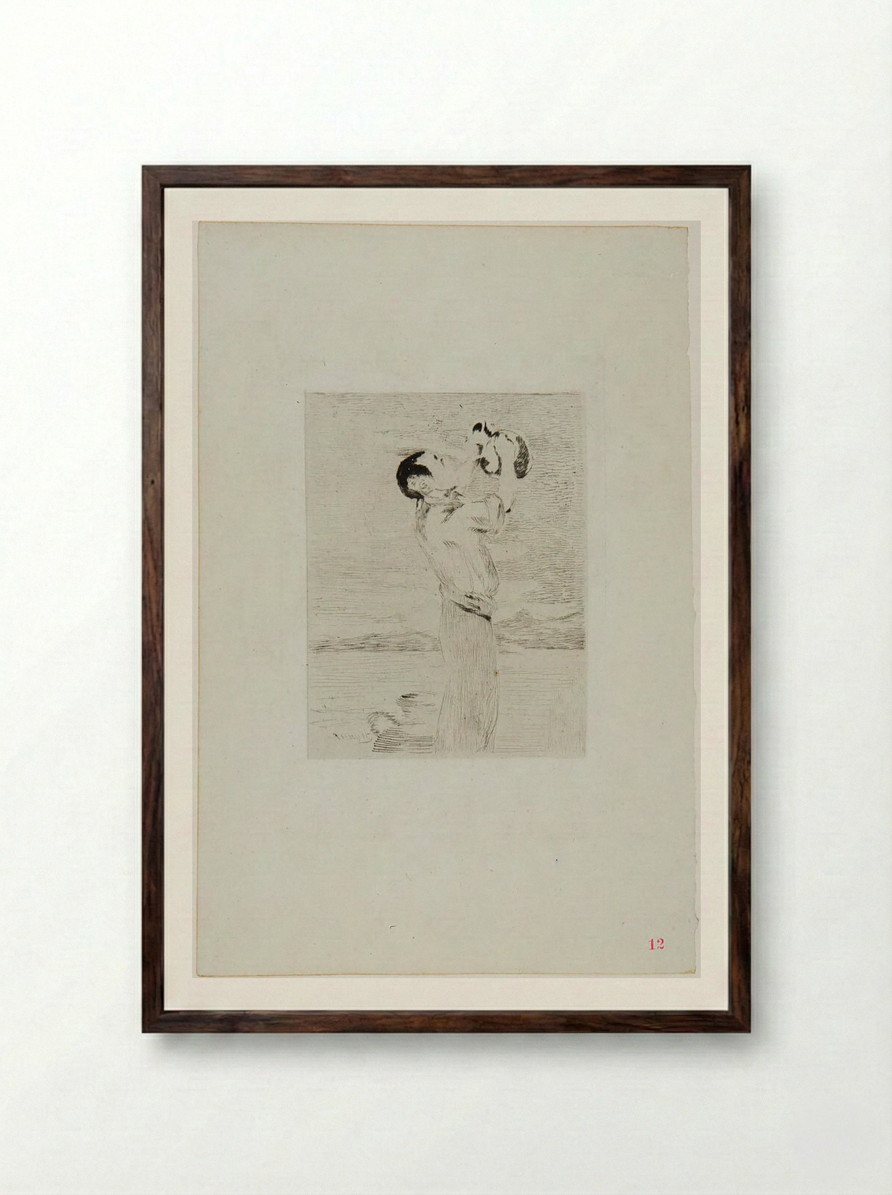 The Water Drinker - Édouard Manet - Framed Print Dark Wood