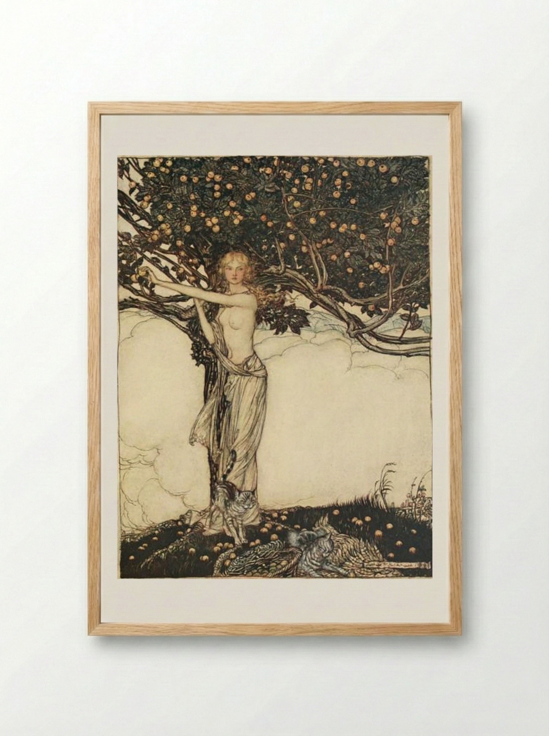 Freia, the fair one - Arthur Rackham - Framed Print Wood