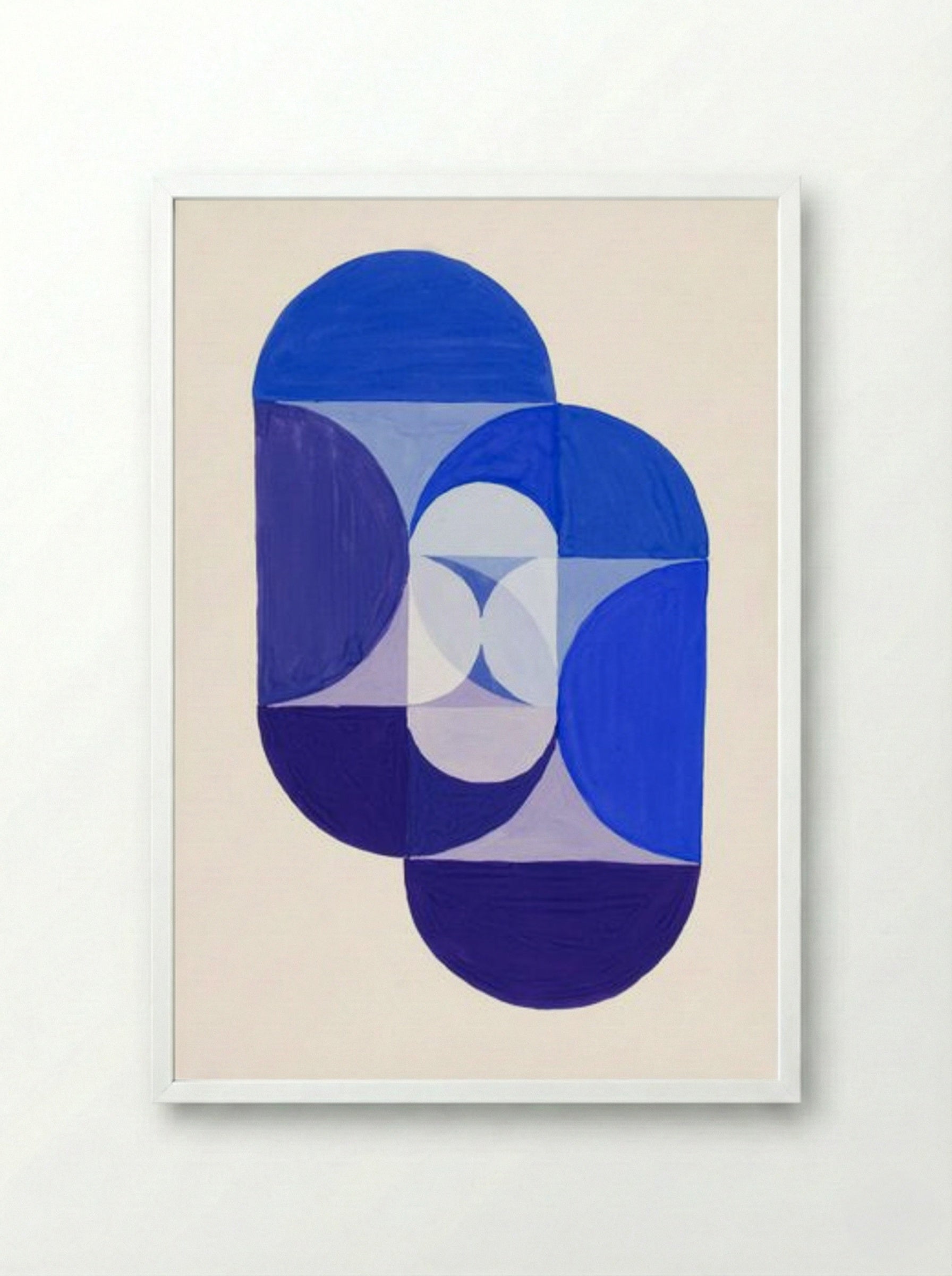 Key Blue (From the Series 'The Mathematical Basis of the Arts') - Joseph Schillinger - Framed Print White