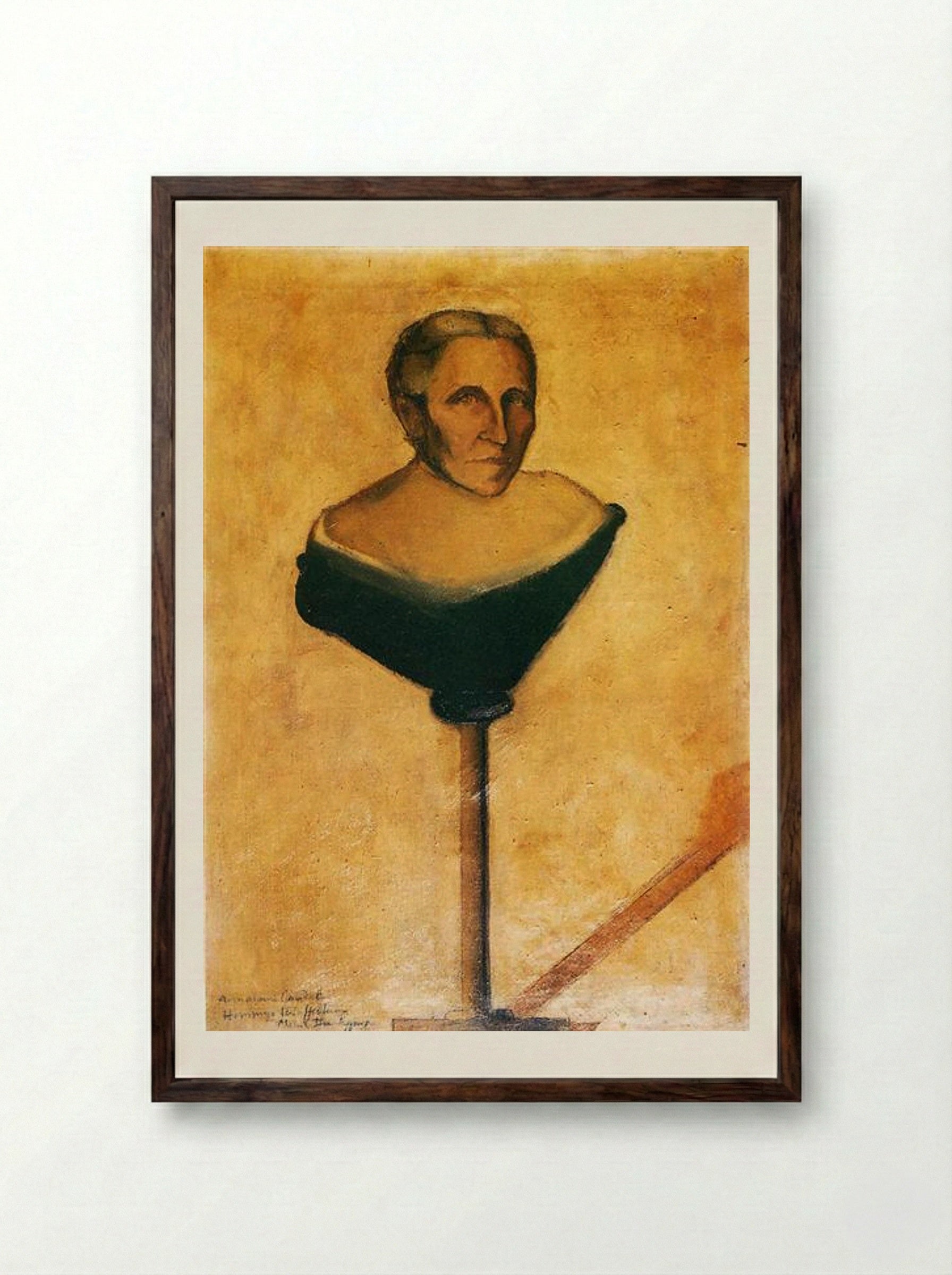 Portrait of Gustave Candel's Mother - Marcel Duchamp - Framed Print Dark Wood