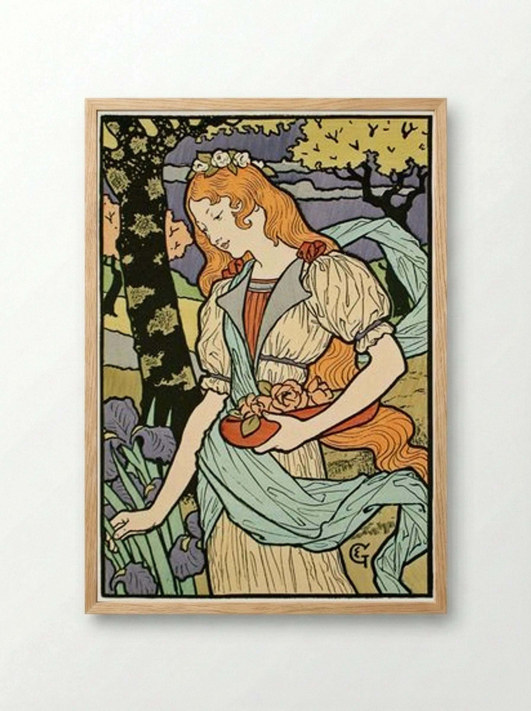 Poster for an Exhibition of French Decorative Art at the Grafton Galleries - Eugène Grasset - Framed Print Wood