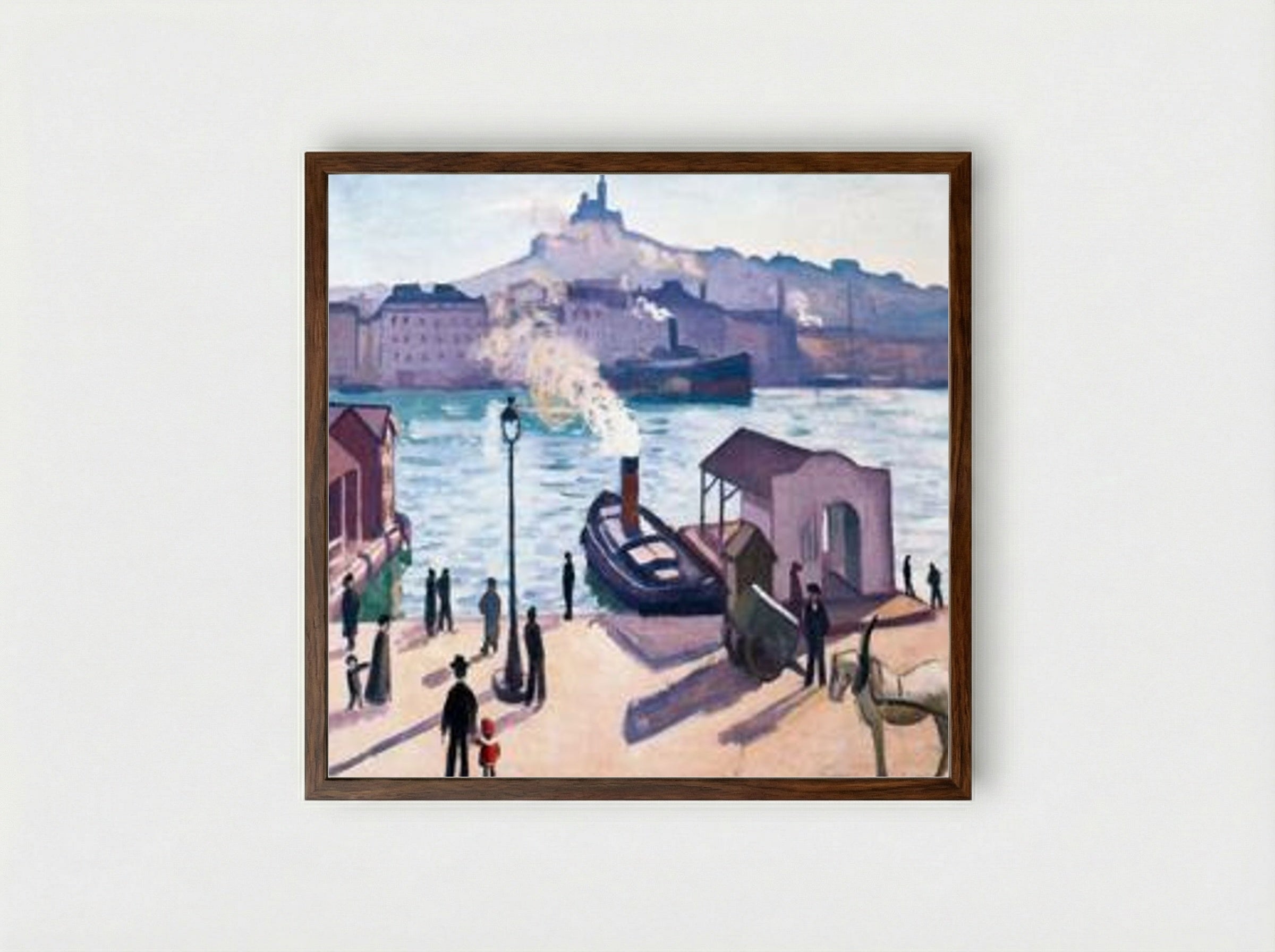 A Horse in Marseille - Albert Marquet - Framed Print Dark Wood