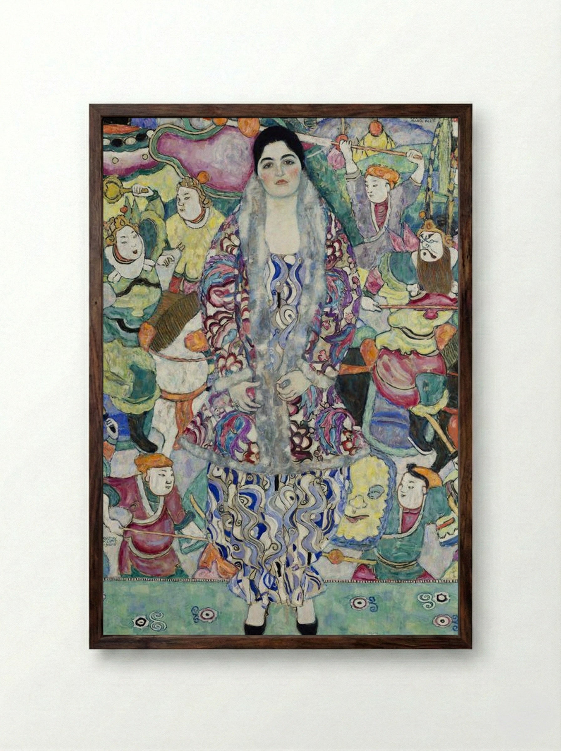 Portrait of Friederike Maria Beer - Gustav Klimt - Framed Print Dark Wood