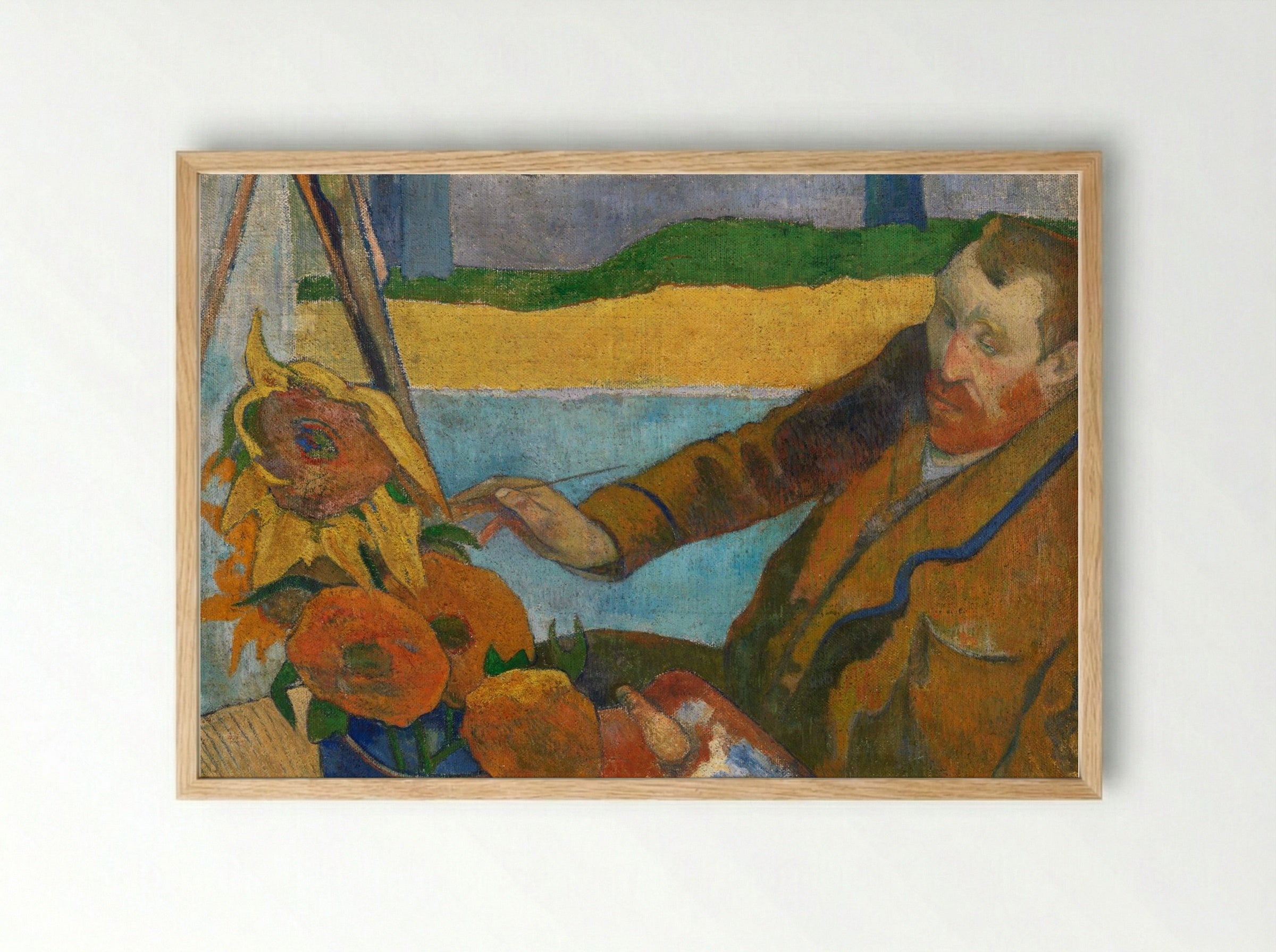The Painter of Sunflowers: Portrait of Vincent van Gogh - Paul Gauguin - Framed Print Wood