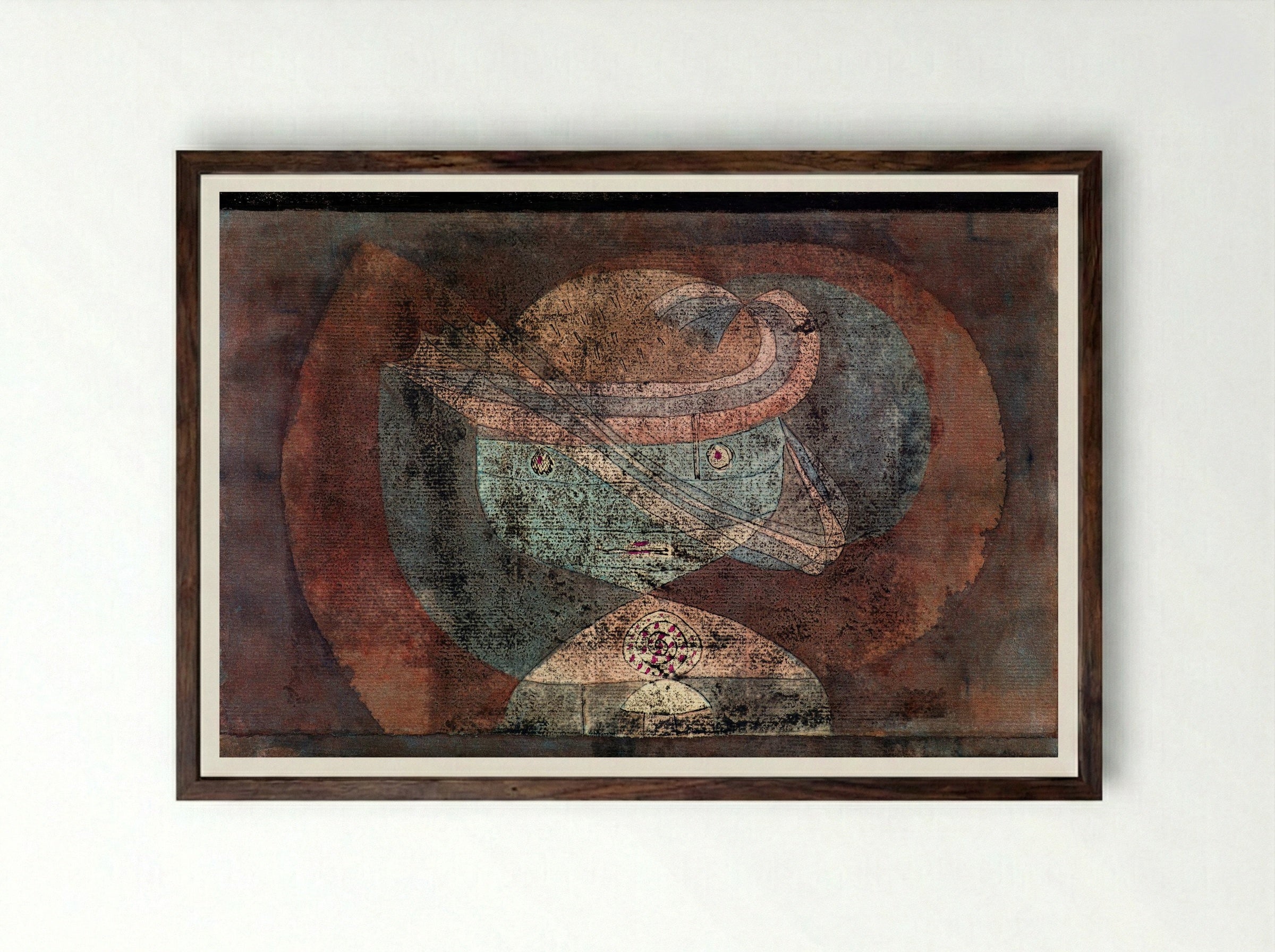 Movement around a Child - Paul Klee - Framed Print Dark Wood