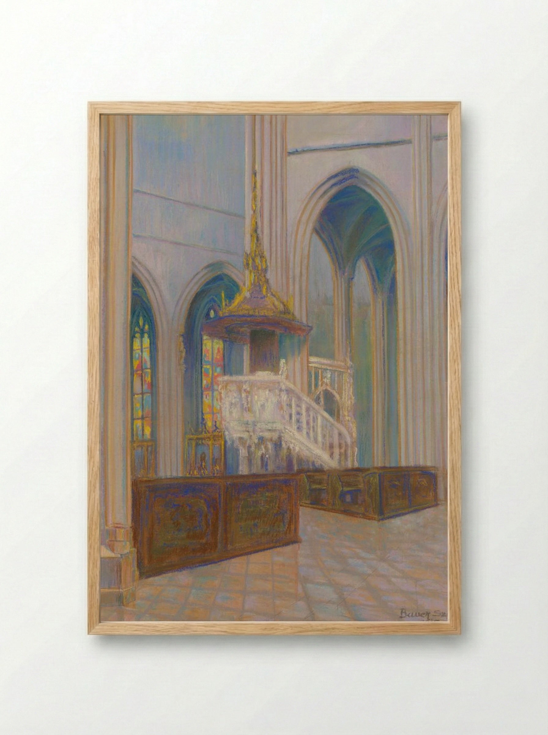 Cathedral Interior - Konstantin Bauer - Framed Print Wood