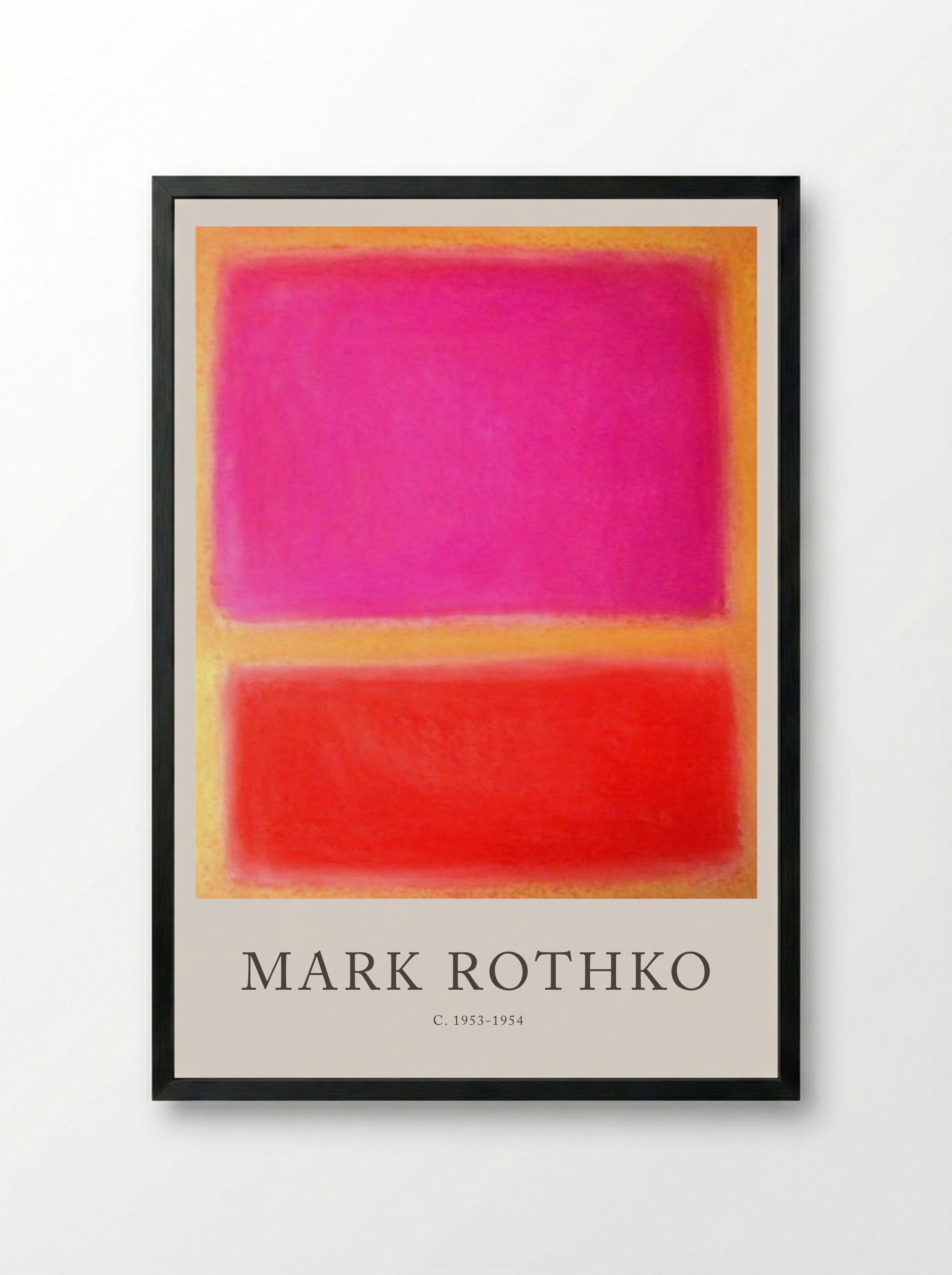 Untitled (Pink and Red Rectangles) - Mark Rothko - Framed Print Black