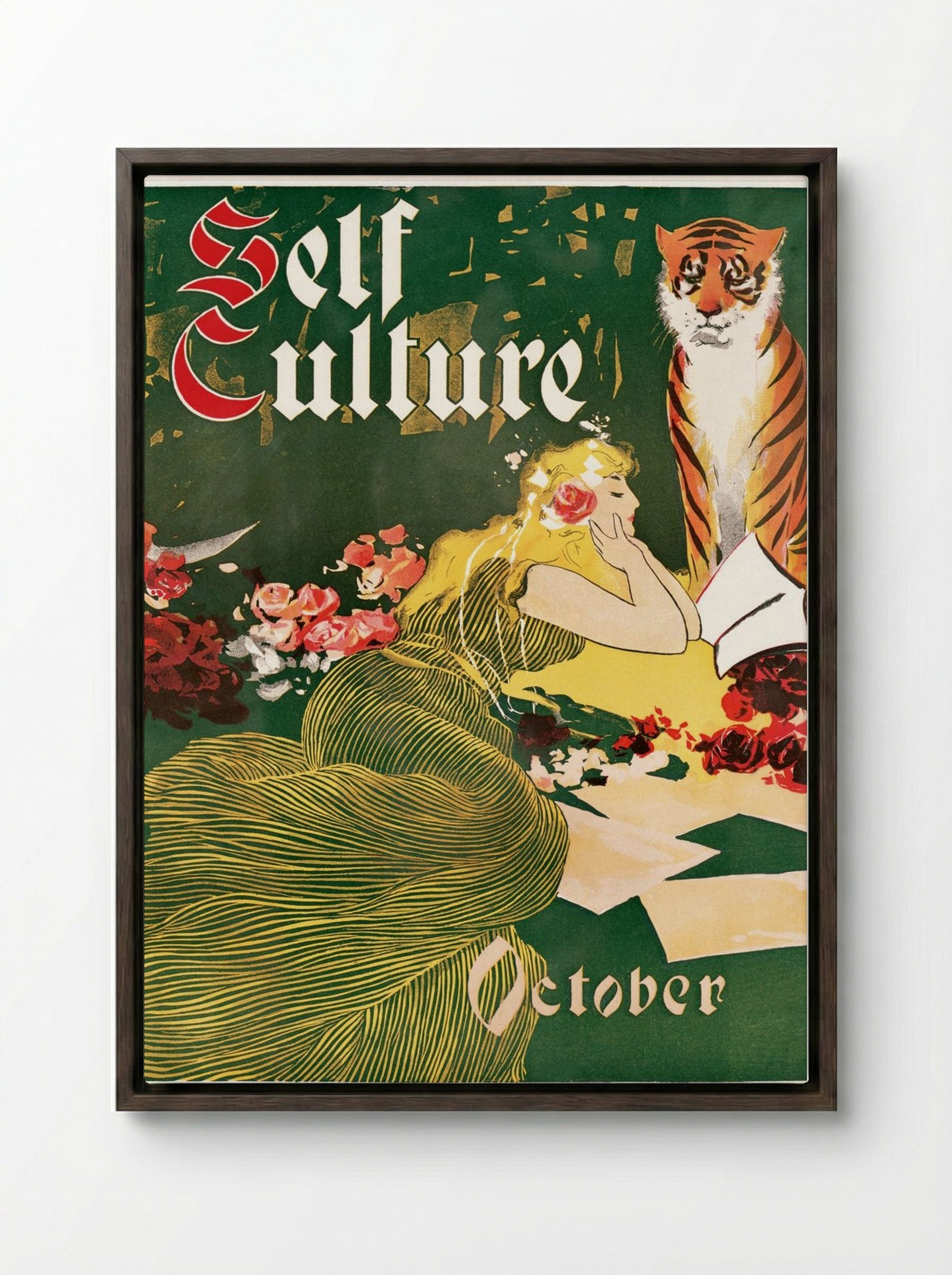 Self Culture, October - Fine Art Print - Framed Canvas Dark Wood